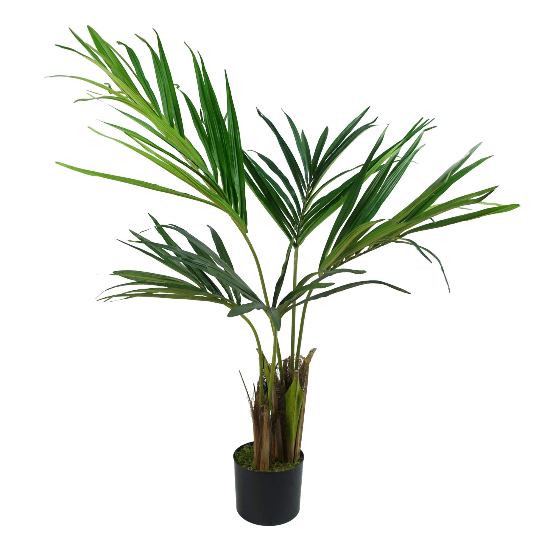 Leaf 120cm Lifelike Kentia Palm Artificial Tree in Weighted Black Pot