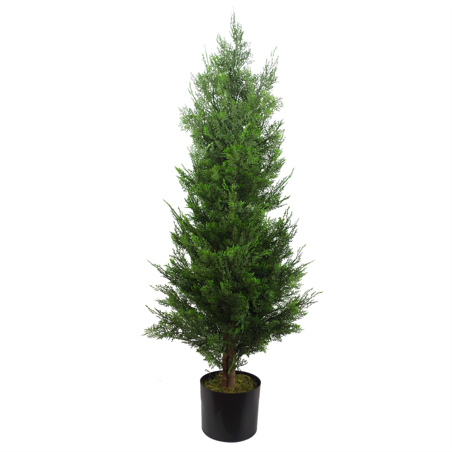 Leaf 120cm Artificial Cedar Topiary Tree with Realistic Foliage and Wood Trunk