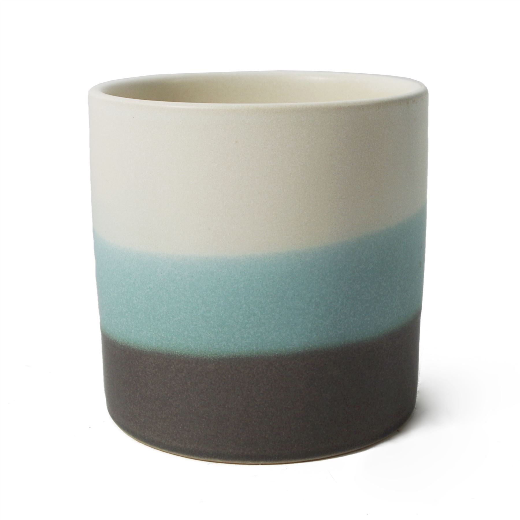 Leaf 12cm Blue Sand Stripe Ceramic Indoor Planter