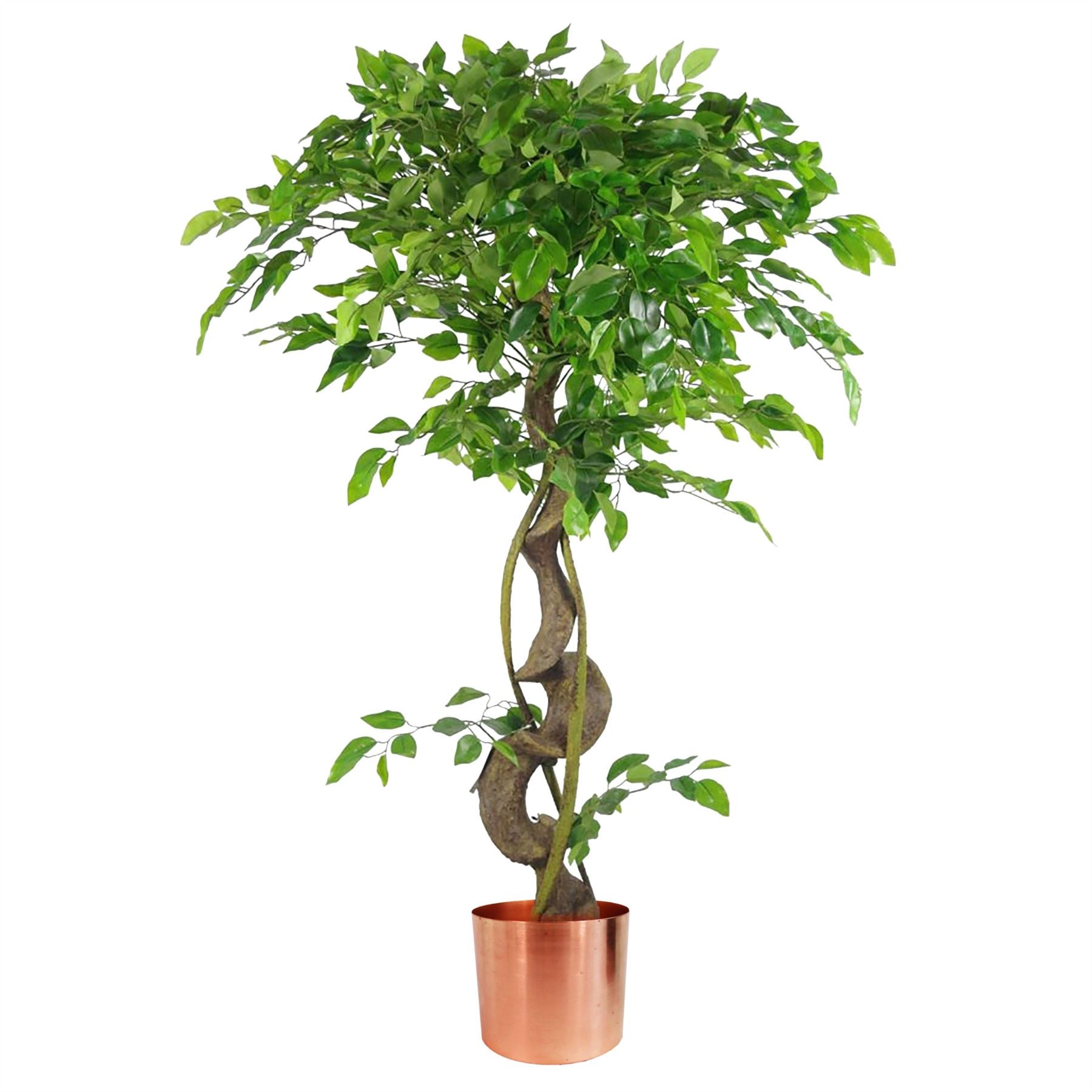 120cm Artificial Twisted Trunk Japanese Fruticosa Style Ficus Tree with Metal Planter