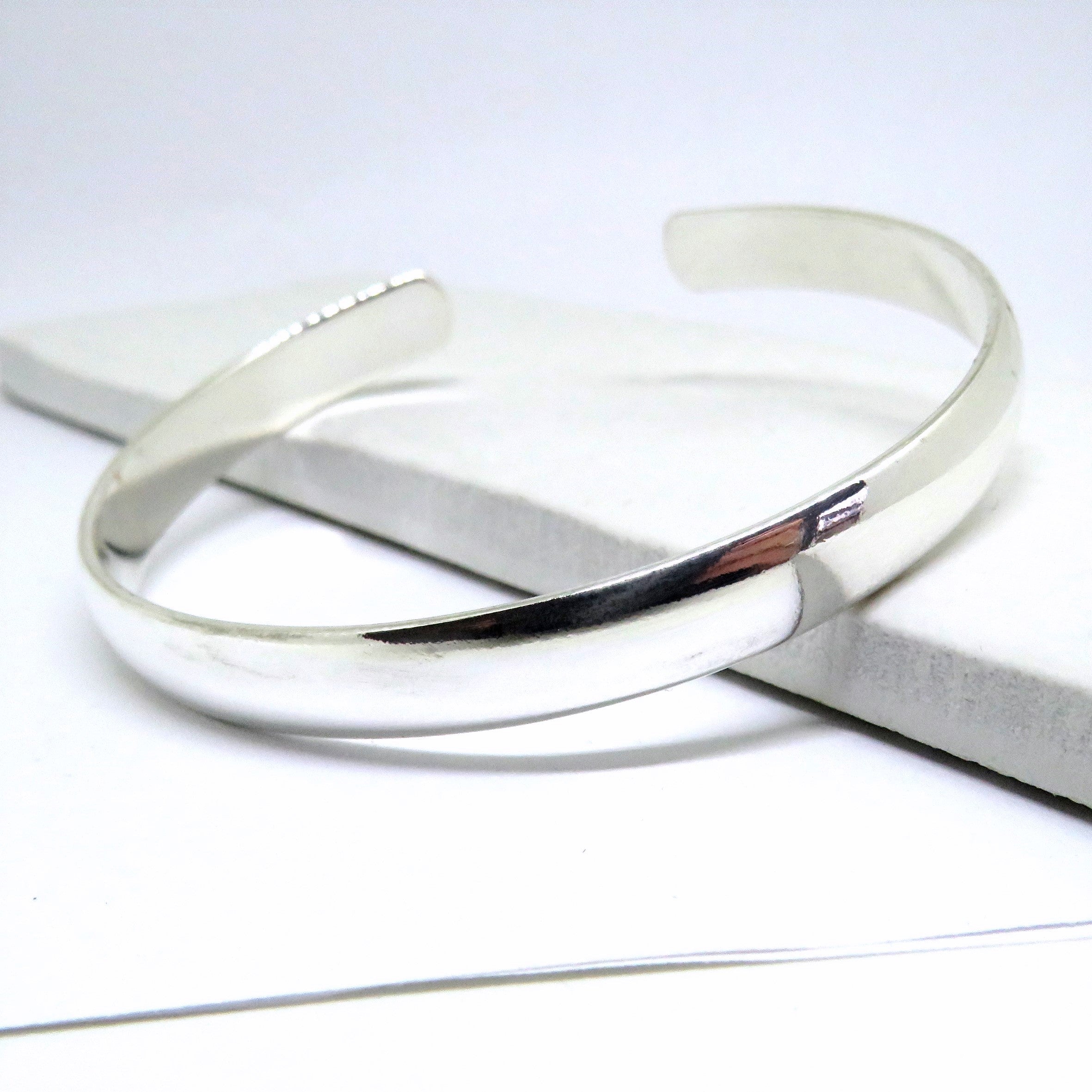 Chunky Sterling Silver Plated Bangle Bracelet