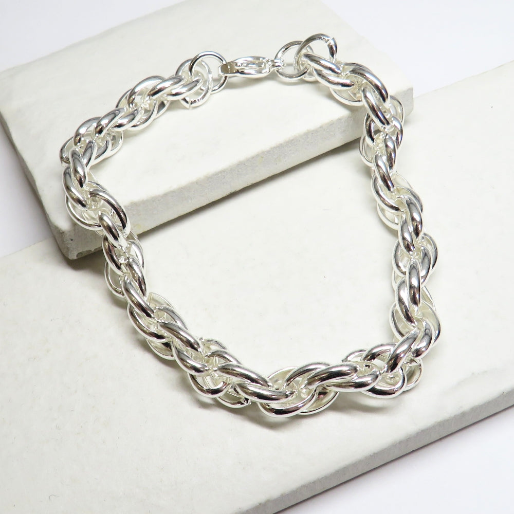 Twisted Silver Stainless Steel Bracelet
