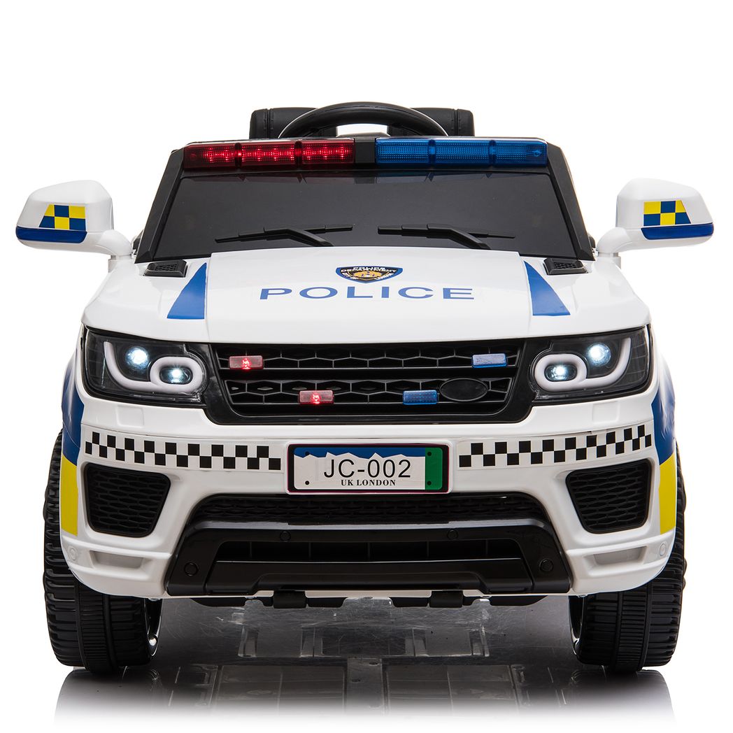 【Same Code:95123812】Dual Drive 12V 7Ah Police Car with 2.4G Remote Control White