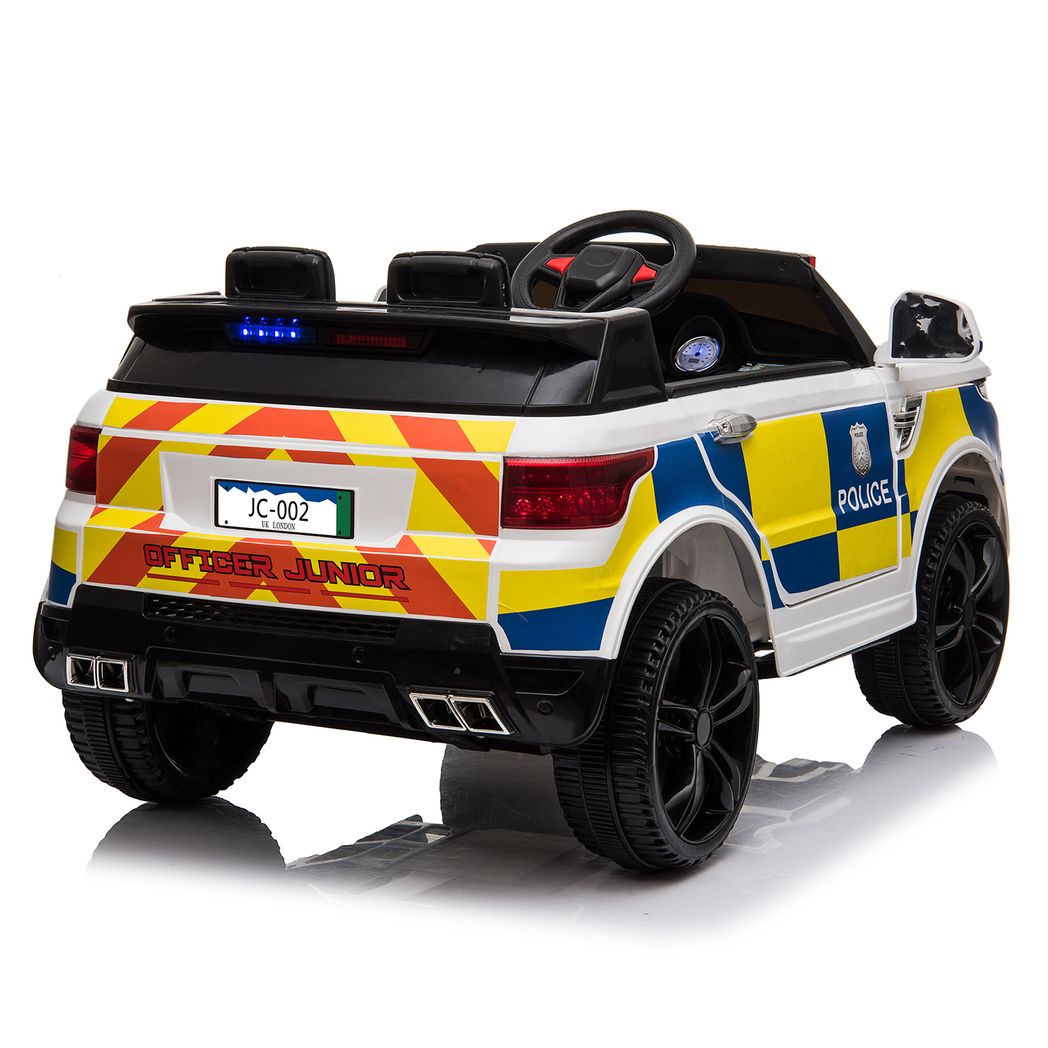 【Same Code:95123812】Dual Drive 12V 7Ah Police Car with 2.4G Remote Control White