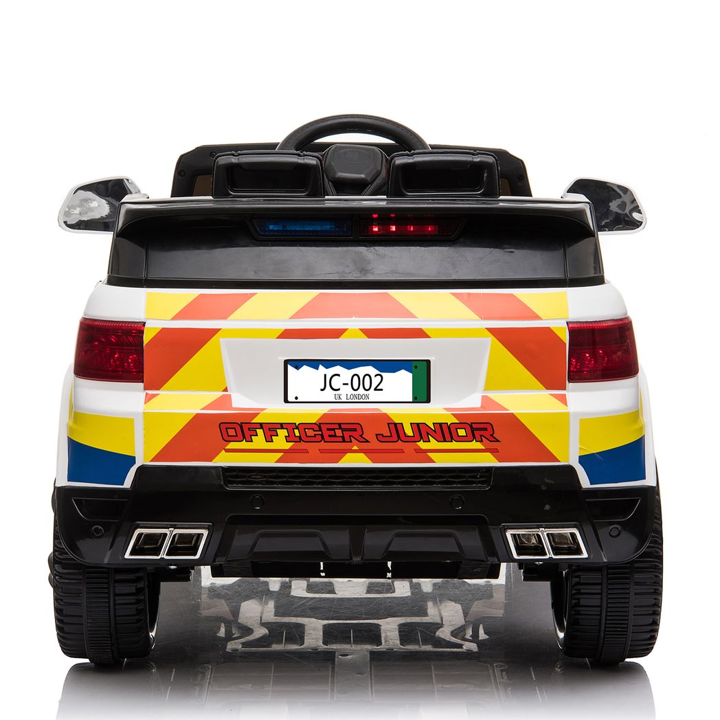 【Same Code:95123812】Dual Drive 12V 7Ah Police Car with 2.4G Remote Control White