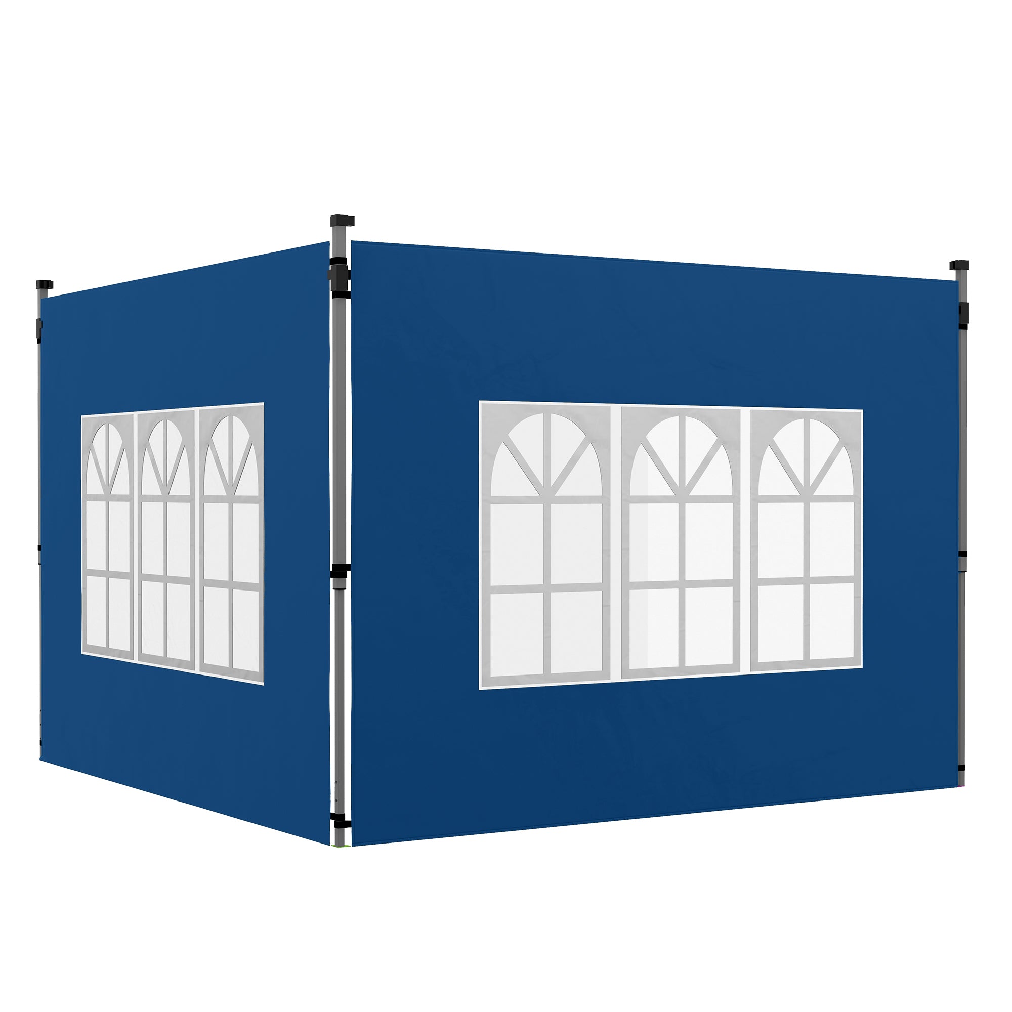 Outsunny Gazebo Side Panels for 3x3/3x4m Pop Up Gazebo, 2 Pack, Blue
