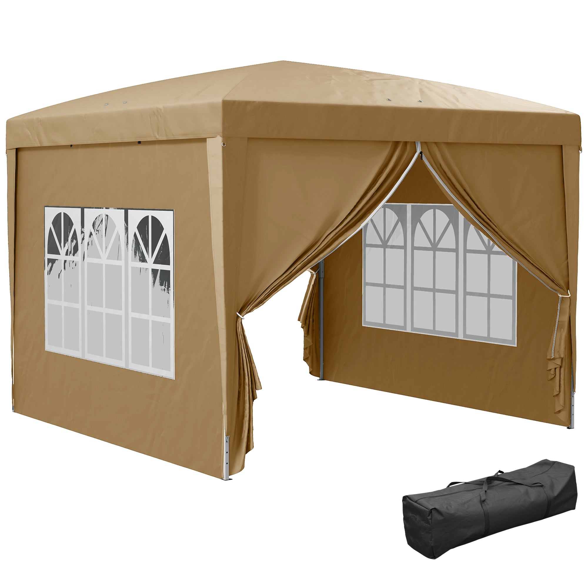 Outsunny 3x3m Pop Up Gazebo with 4 Side Walls & Carry Bag