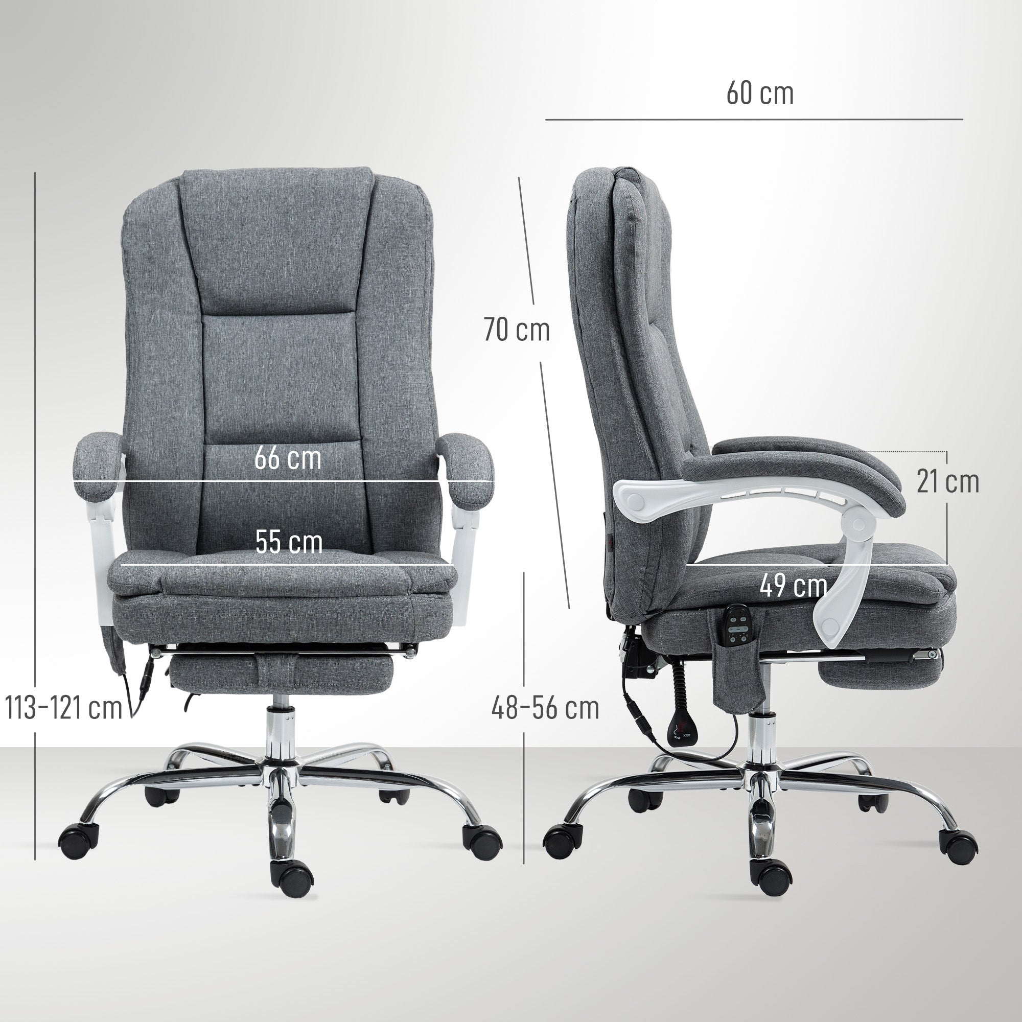 HOMCOM Massage Chair with Heat, 6-Point Vibration & Recline