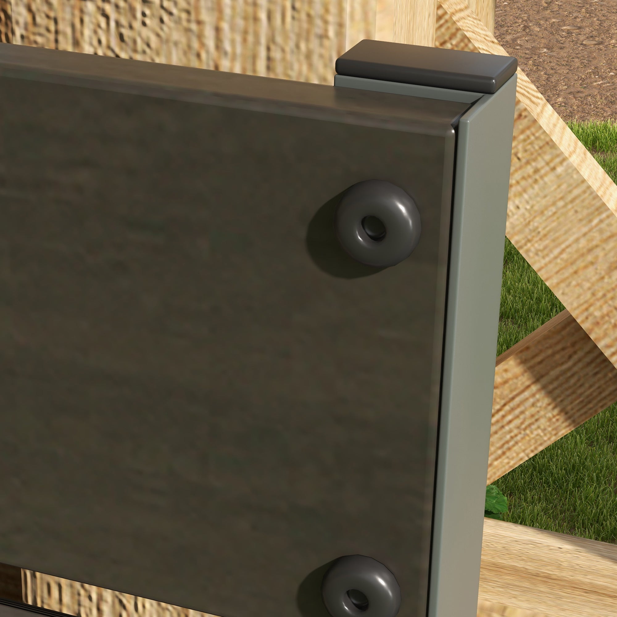 Outsunny Black Raised Garden Bed with Trellis, Standing Patio Planter Box