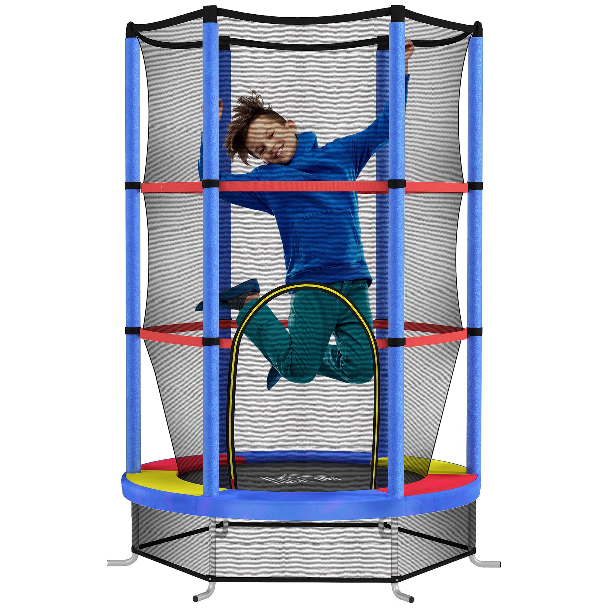 HOMCOM Kids Mini Trampoline with Enclosure Net, Ages 3-6
