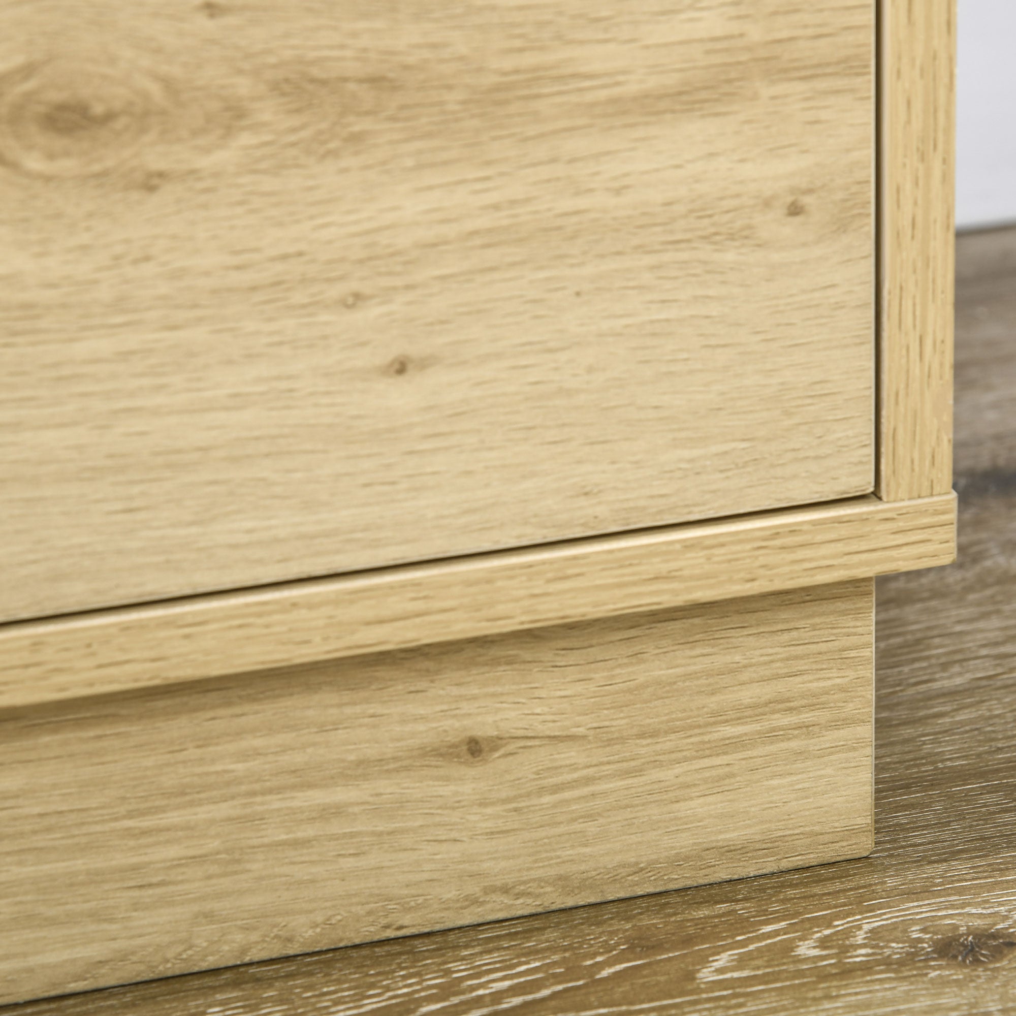 HOMCOM 4-Drawer Rattan Chest of Drawers, Natural Wood Finish