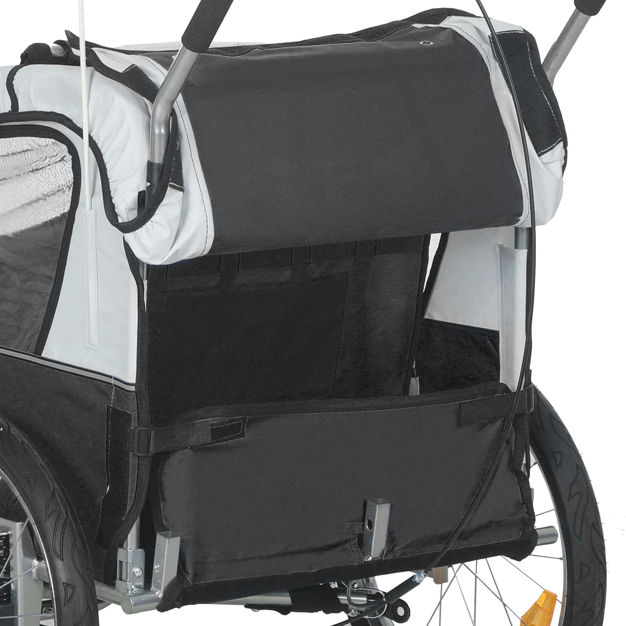 HOMCOM 2-Seater Kids Bike Trailer, 5-Point Harness, Black