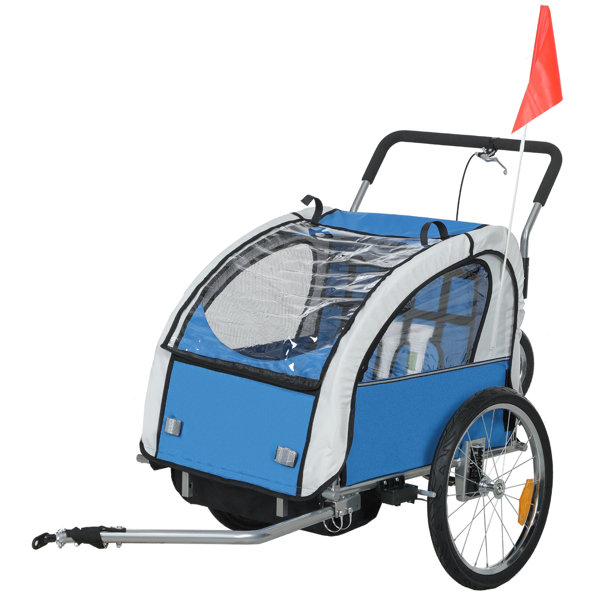 HOMCOM Steel Frame Child Carrier for 2 Kids with 5-Point Harness