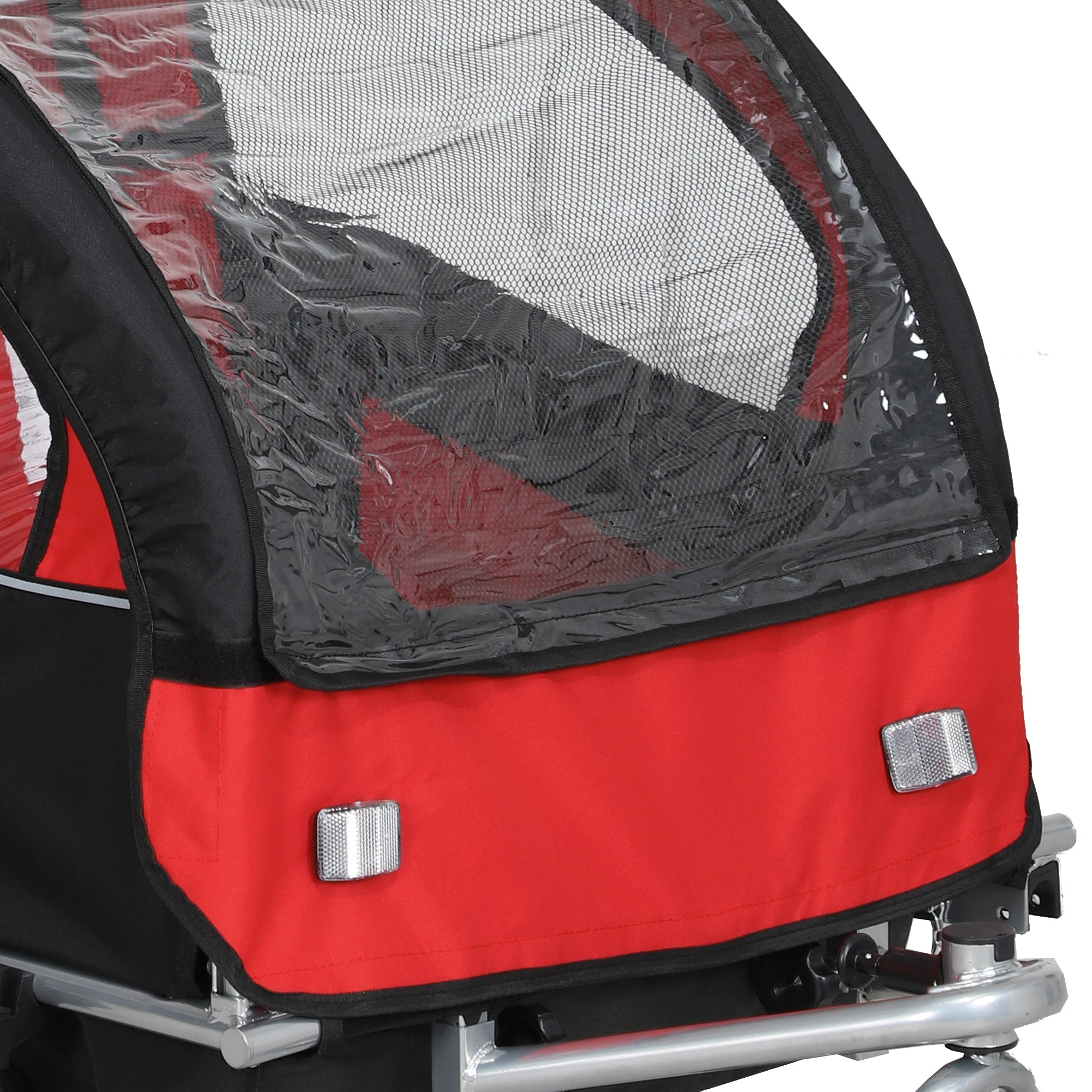 HOMCOM 2-Seater Kids Bike Trailer with 5-Point Harness, Red