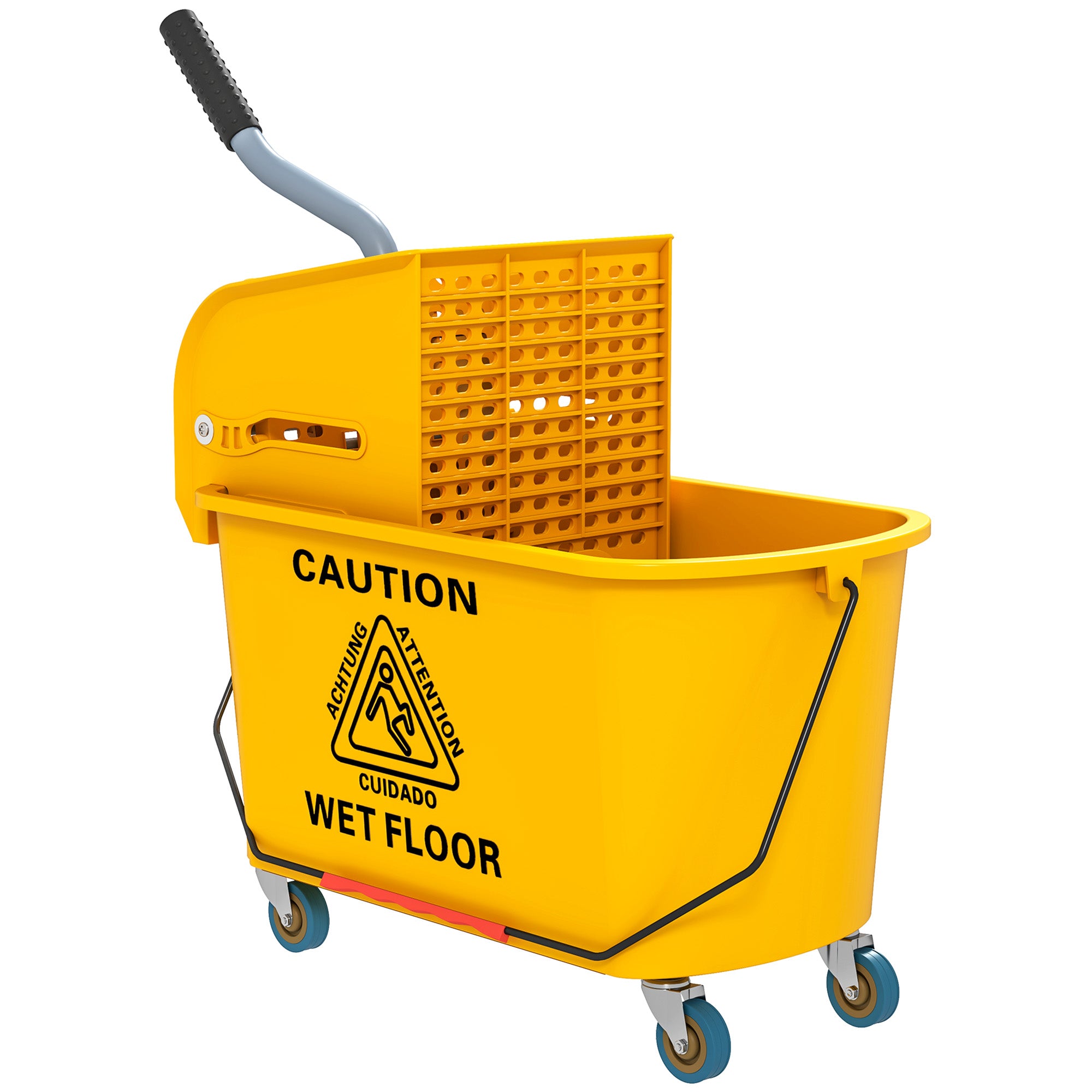 HOMCOM 20L Mop Bucket with Side Press Wringer, Wheels & Separator