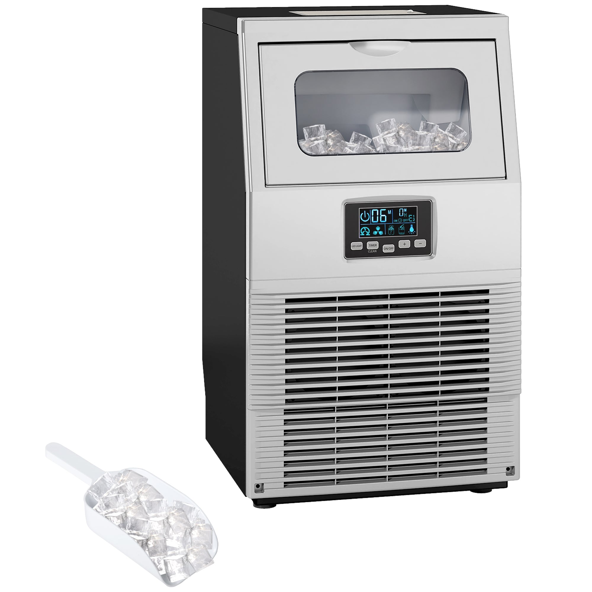 HOMCOM Commercial Ice Maker, 30kg/Day, 4kg Ice Storage