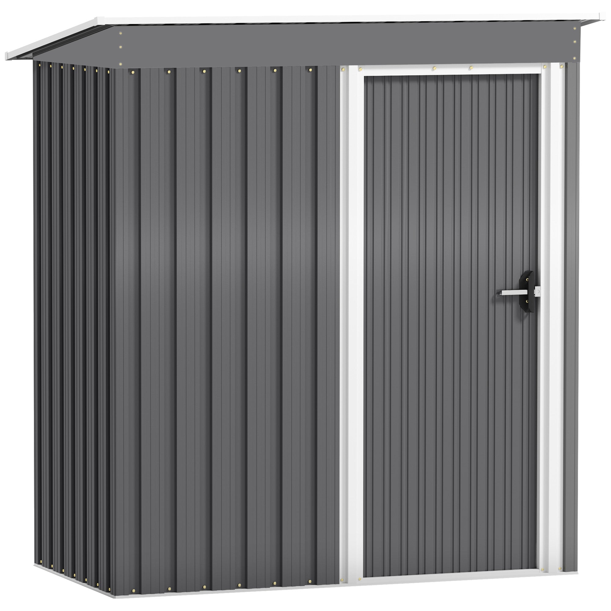 Outsunny 5 x 3ft Garden Storage Shed, Sliding Door, Sloped Roof, Grey