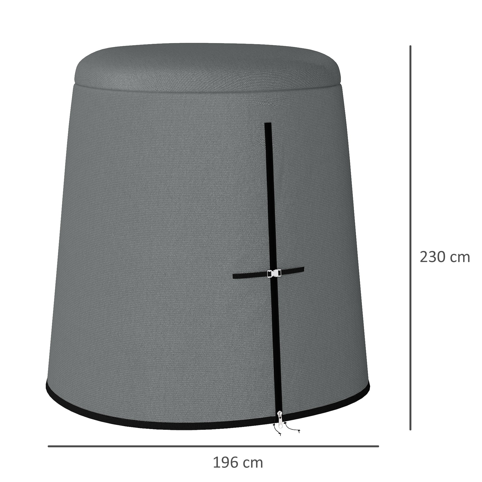 Outsunny Waterproof Hanging Egg Chair Cover, Grey, 196 x 230 cm
