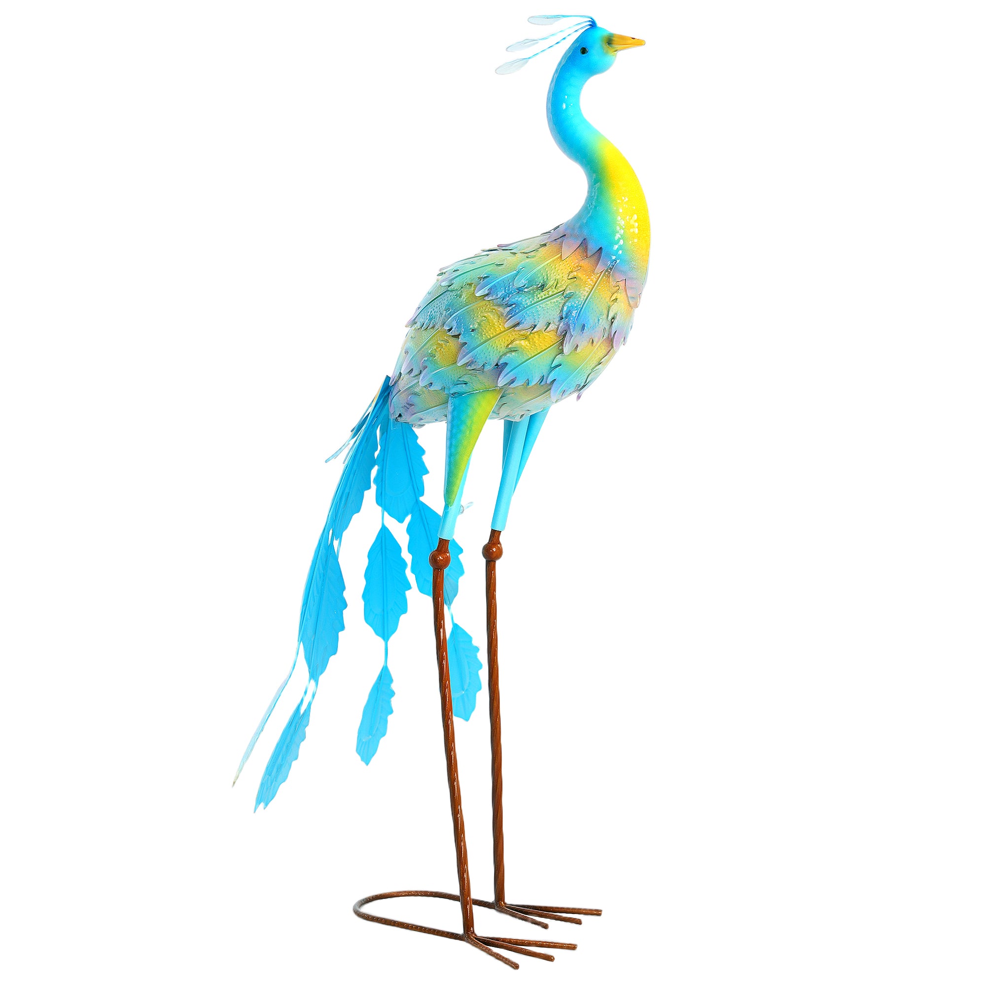 Outsunny Metal Peacock Garden Statue with Ground Stakes