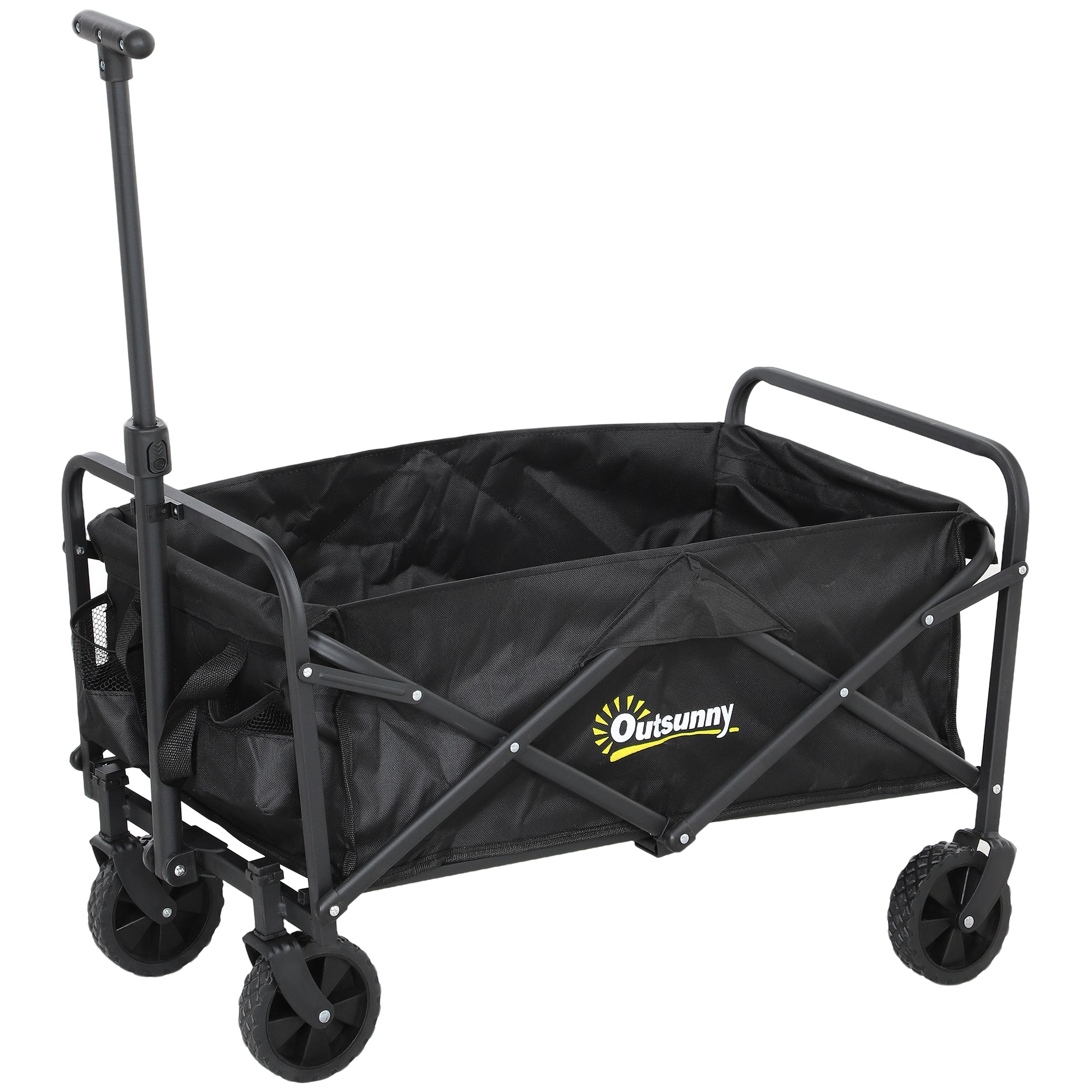 Outsunny 62L Folding Festival Trolley Cart, 120kg Capacity, Black