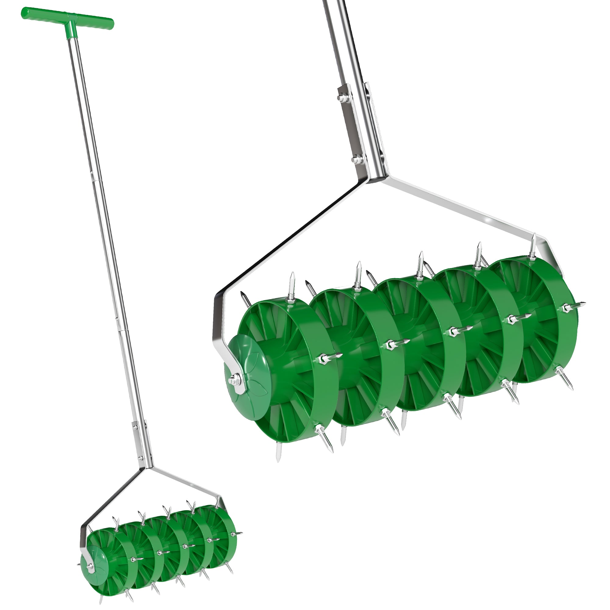 Outsunny 150mm Grass Spike Soil Aerator with 3-Piece Handle