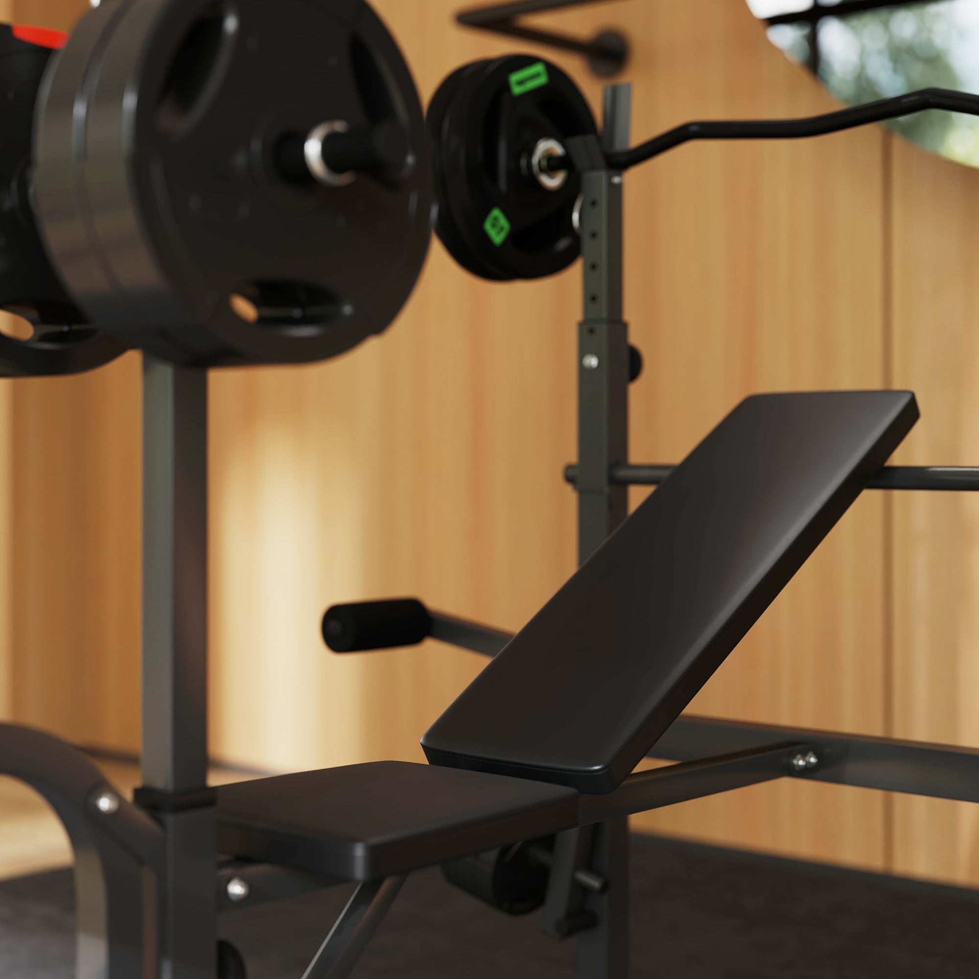 SPORTNOW Adjustable Weight Bench with Bench Press Rack