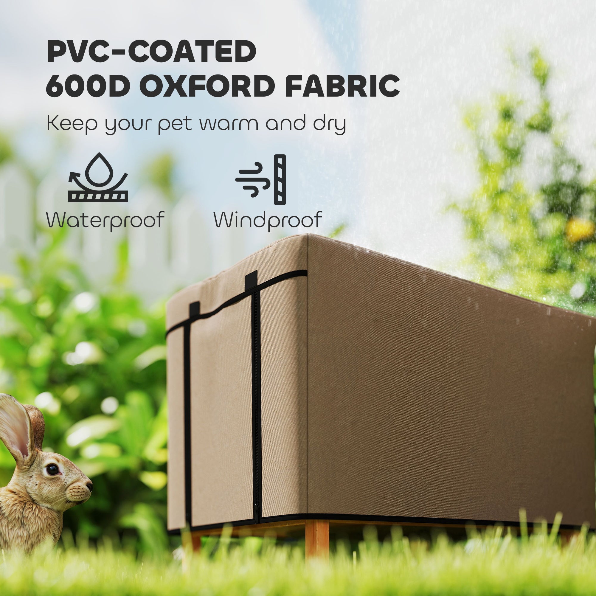 PawHut Waterproof Hutch Cover for X-D2-0047, Brown