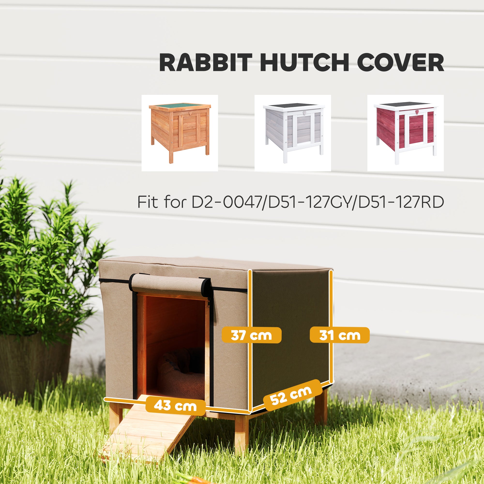 PawHut Waterproof Hutch Cover for X-D2-0047, Brown