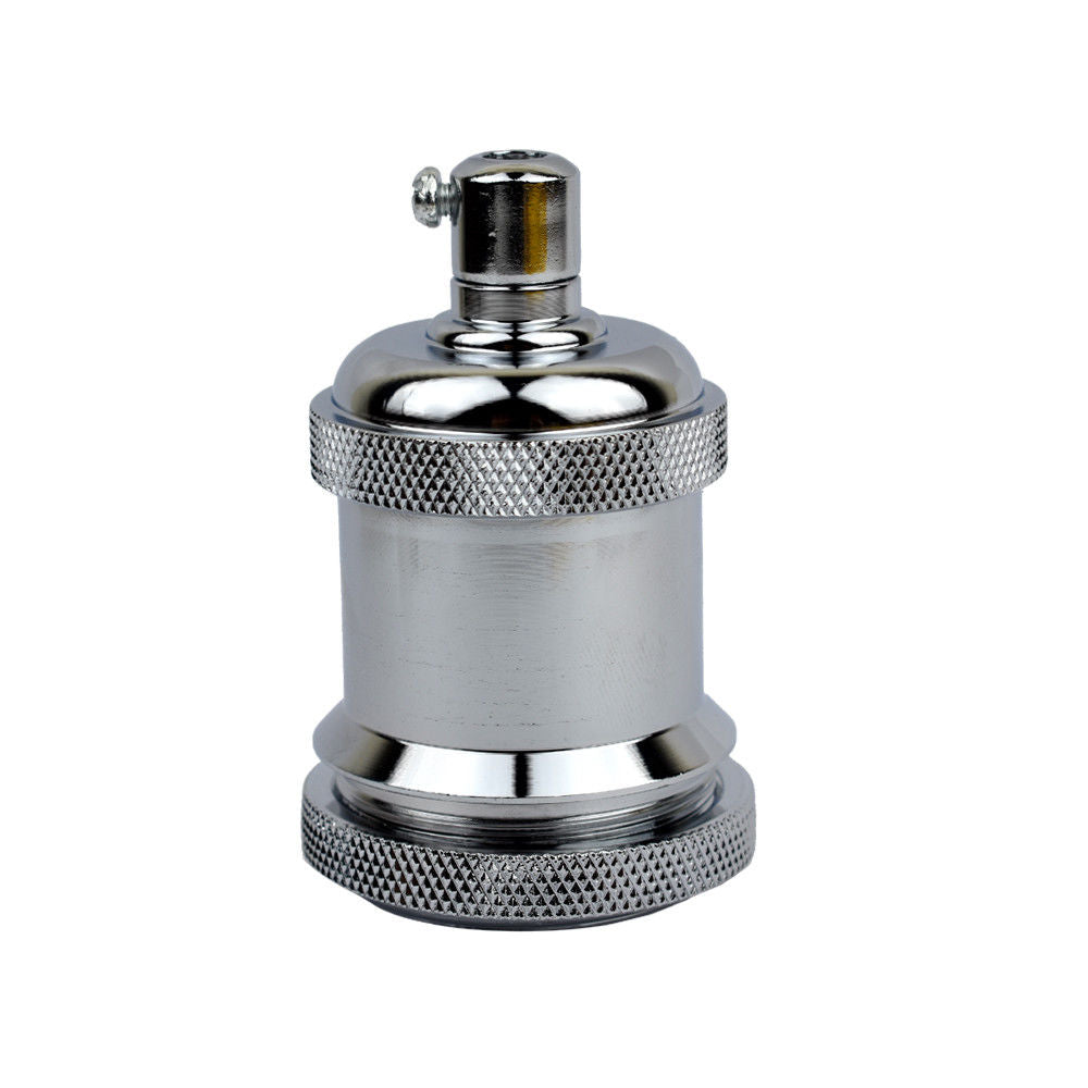 ledsone Chrome E27 Aluminium Screw-On Bulb Holder, 110-250V