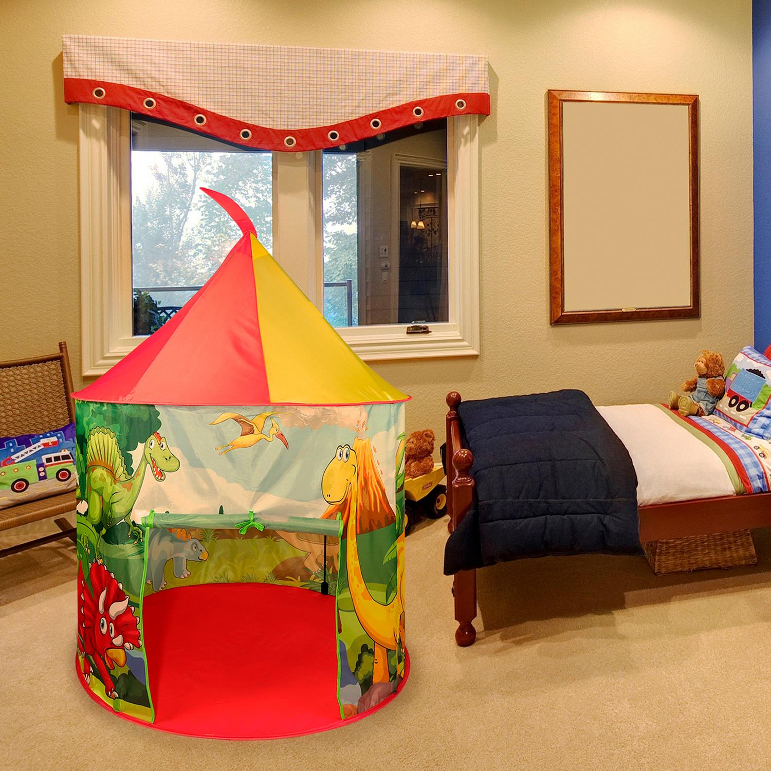 SOKA Dinosaur Pop Up Play Tent for Kids, Foldable Indoor/Outdoor