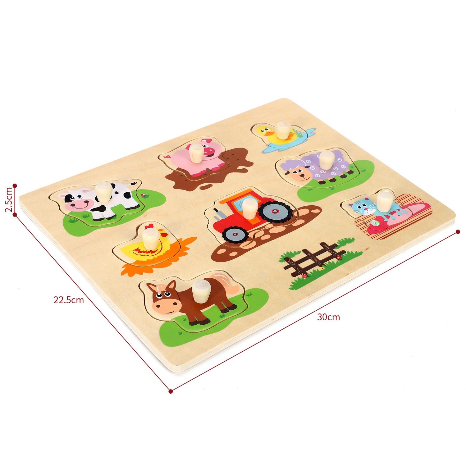 SOKA Farm Animal Peg Puzzle for Kids, Learn While Playing