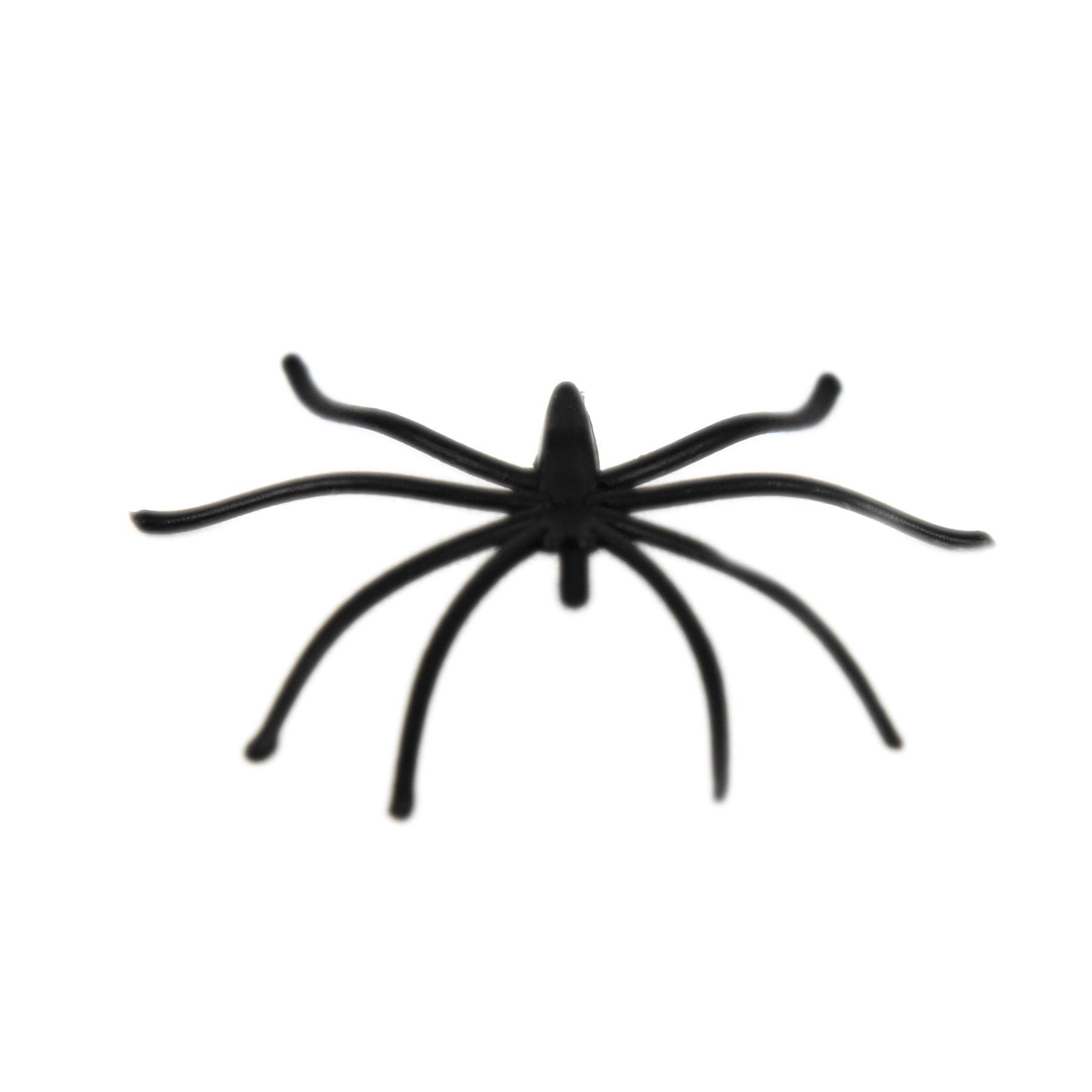 Vinsani Pack of 24 Realistic Black Plastic Spiders for Halloween Decorations