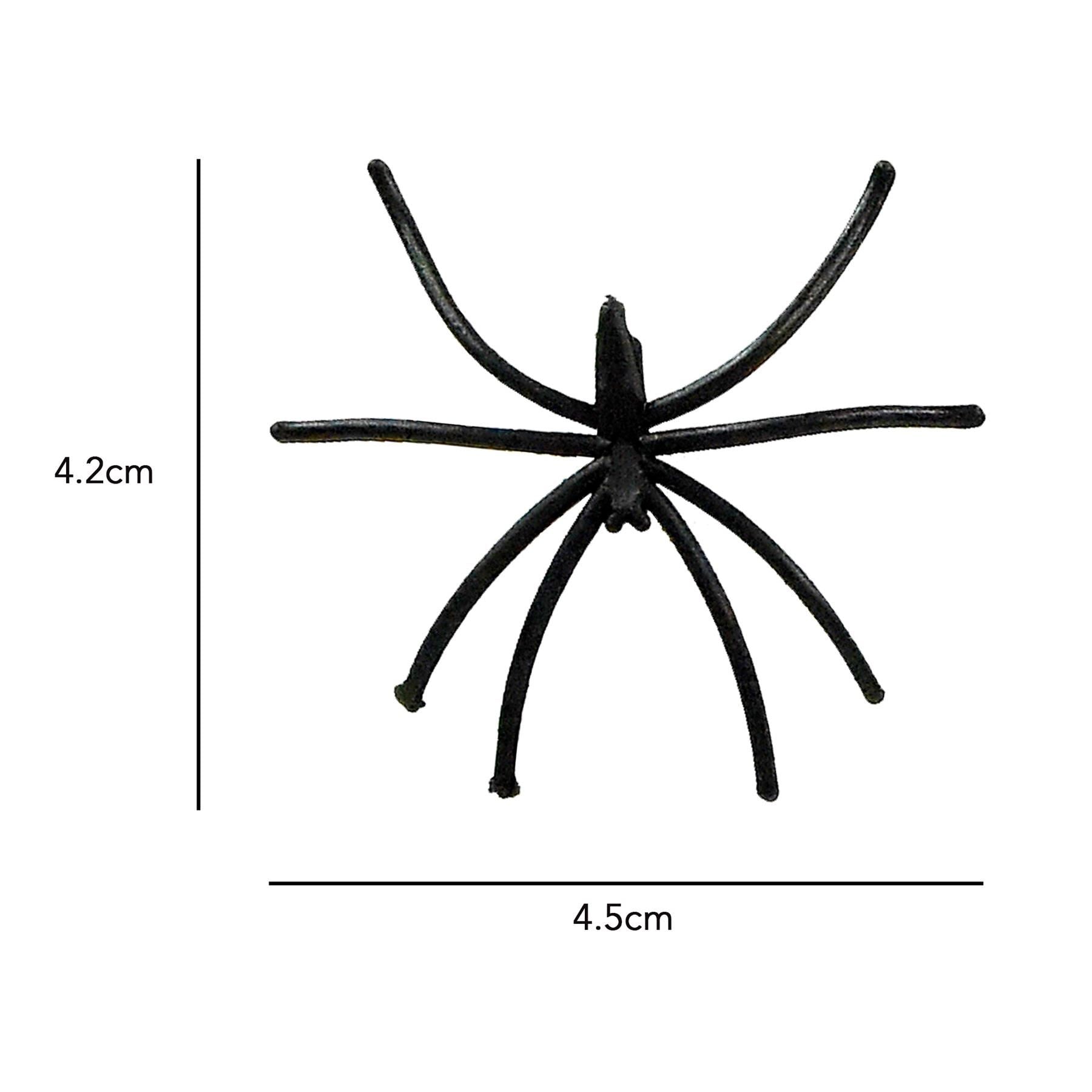 Vinsani Pack of 24 Realistic Black Plastic Spiders for Halloween Decorations