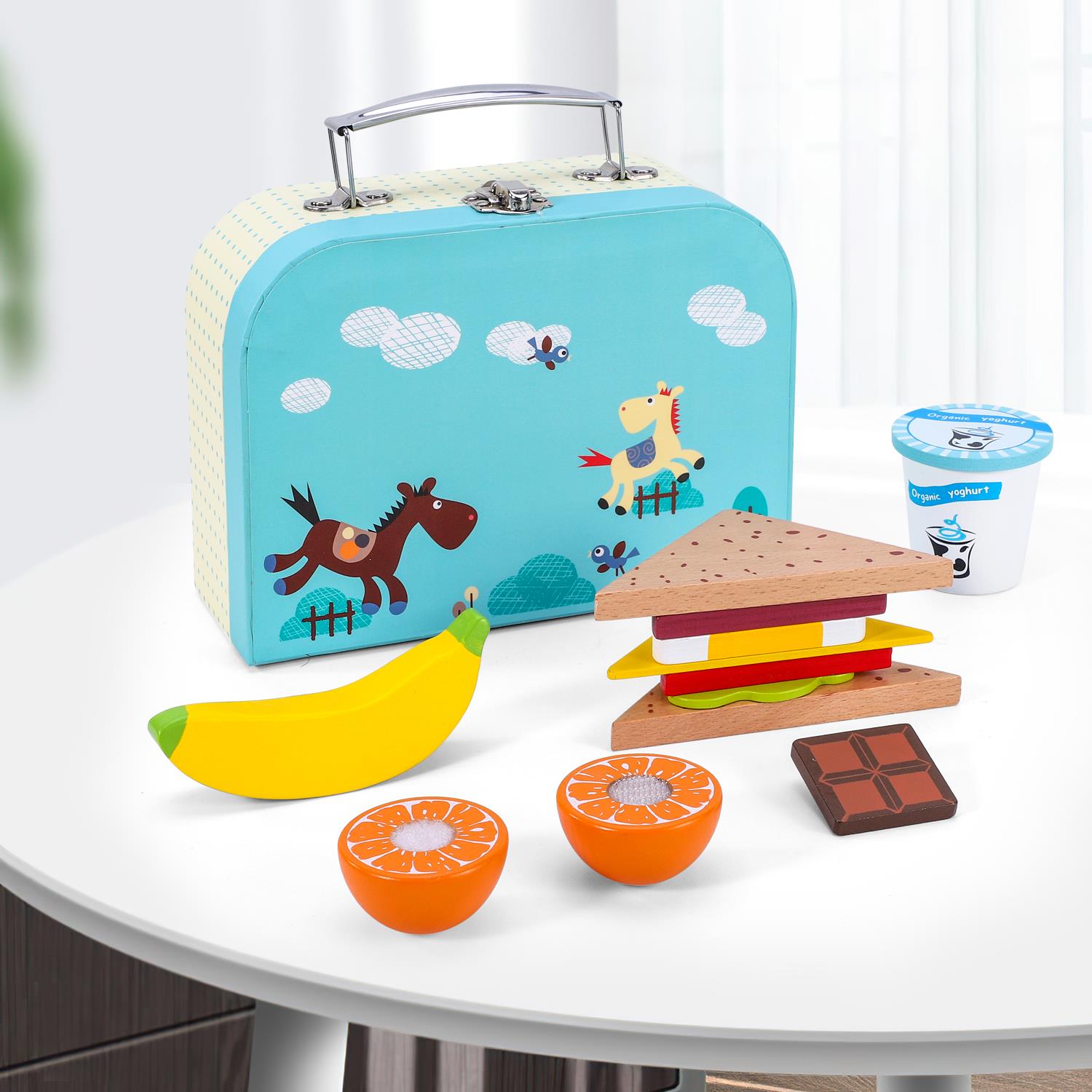 SOKA Wooden Sandwich Lunch Box Pretend Play Set