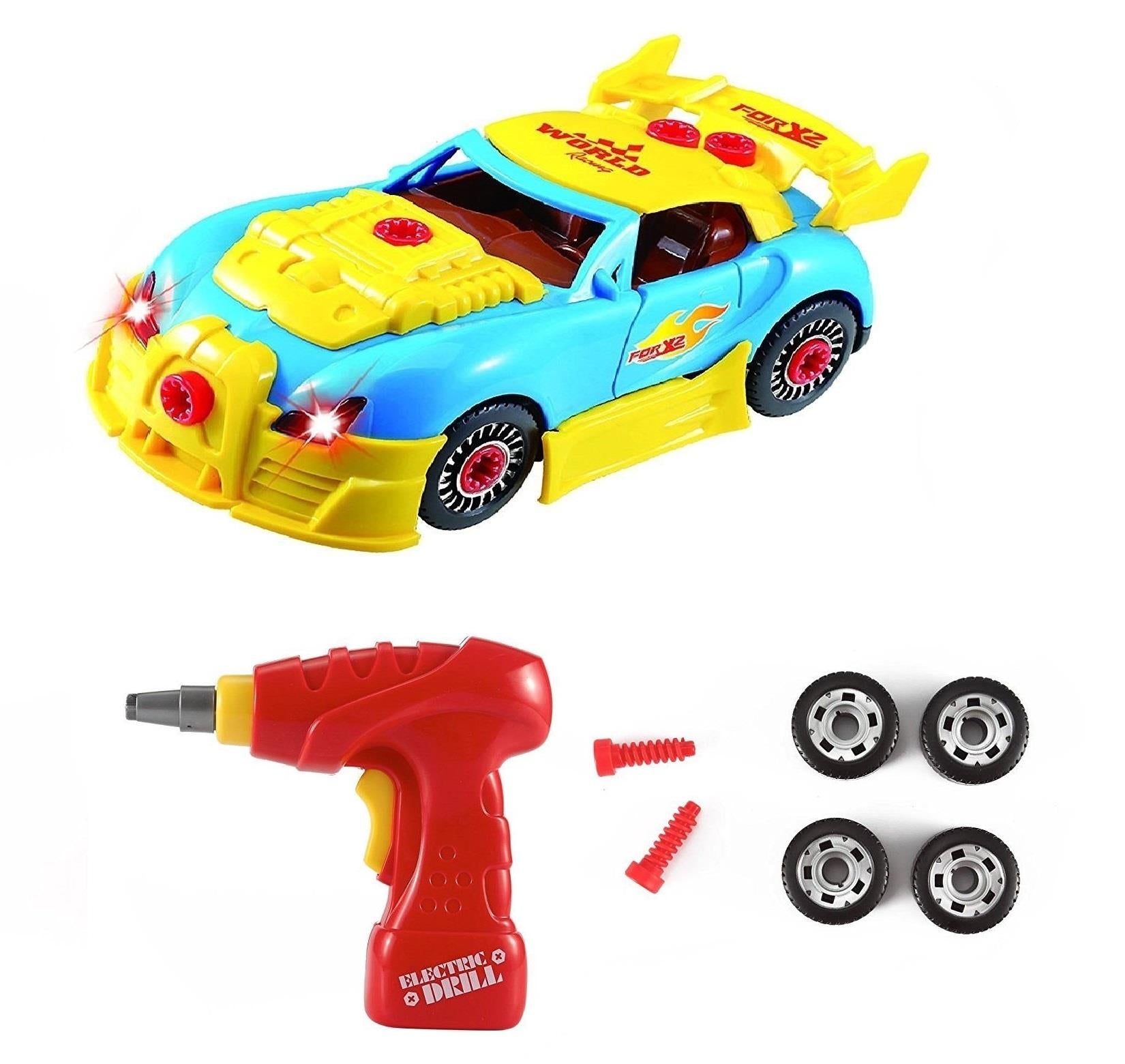 SOKA Take Apart Racing Car STEM Kit with Drill, Screws and Parts