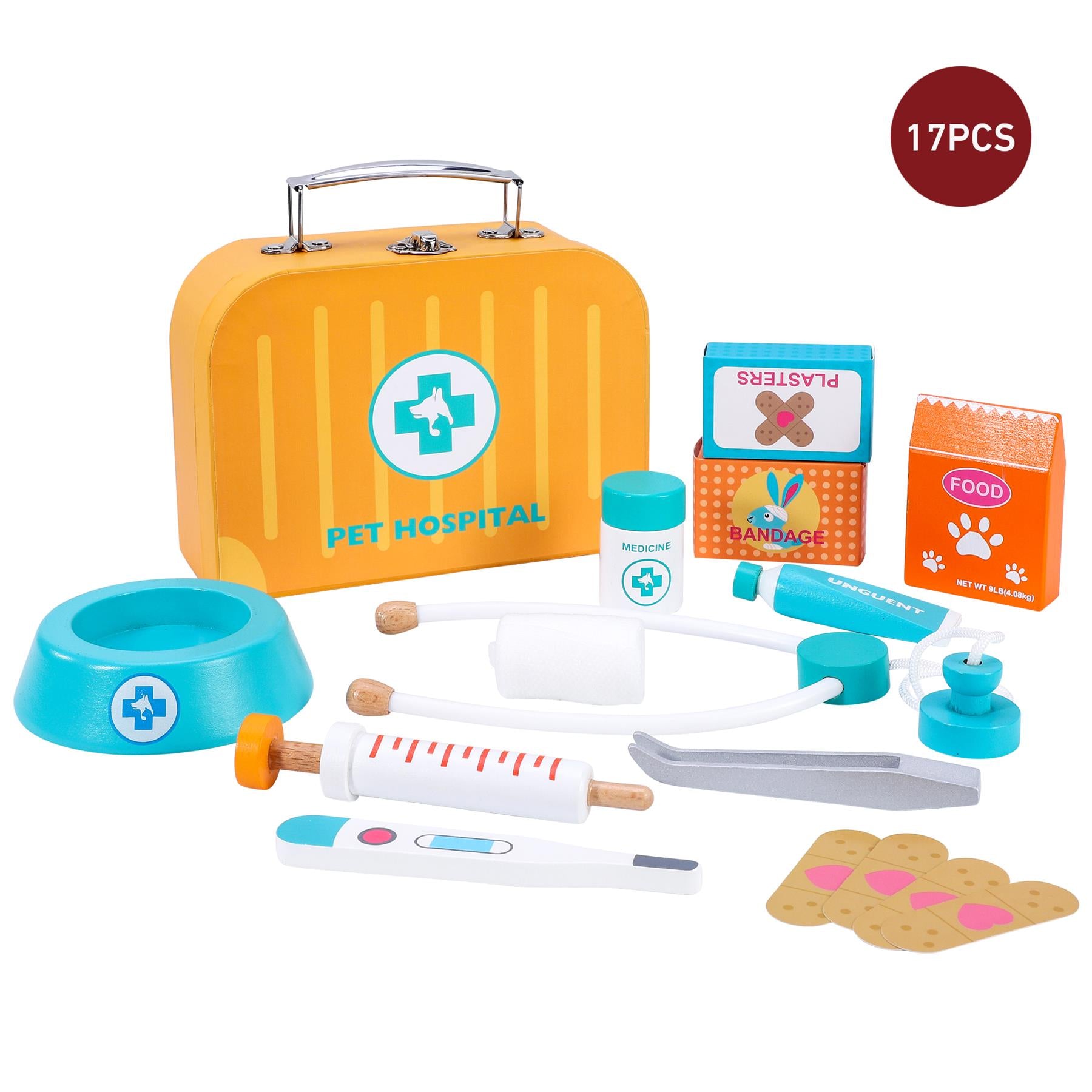 SOKA Play Imagine Learn Pet Hospital Pretend Play Toy Clinic Set for Kids