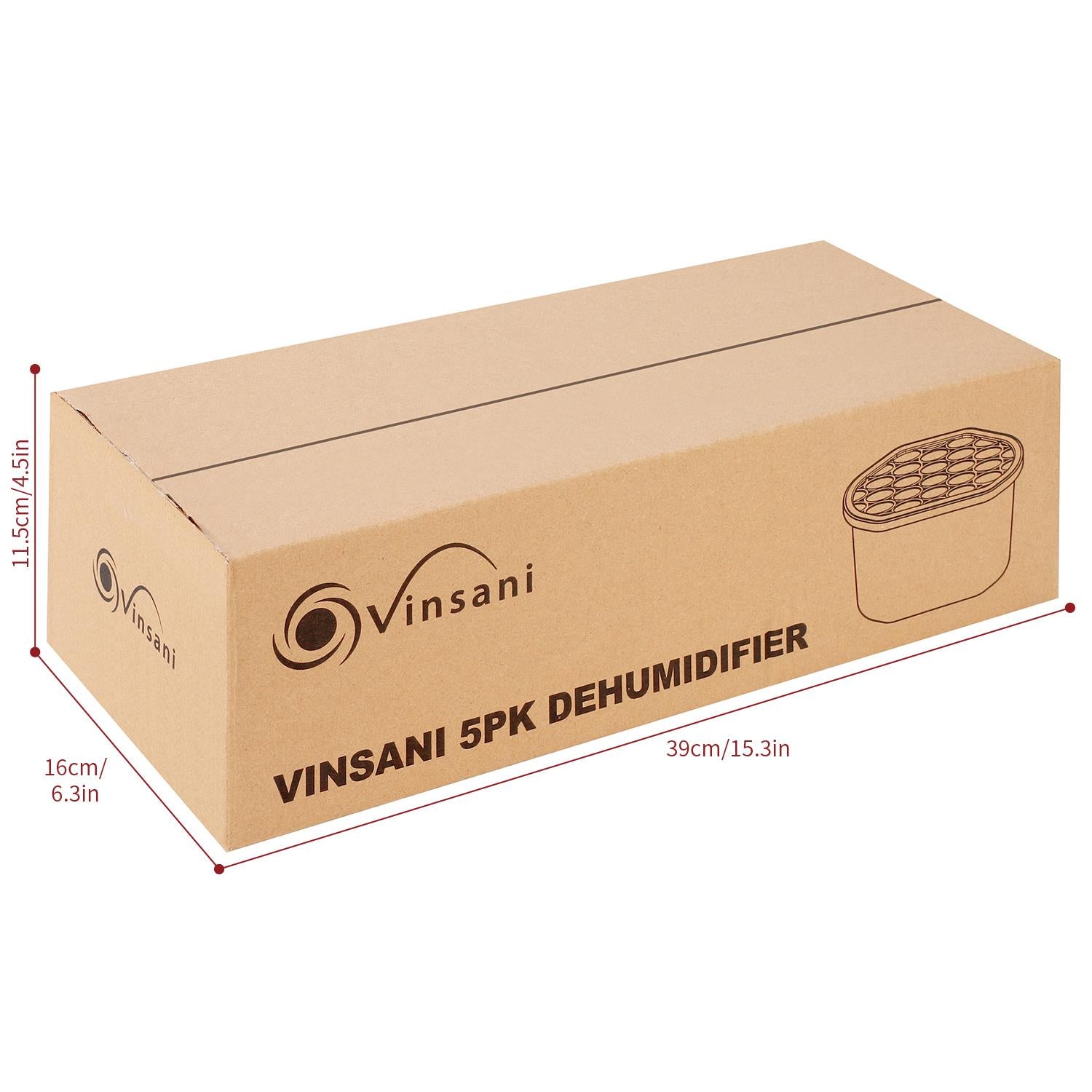 Vinsani 5 Pack Dehumidifier Moisture Absorbers