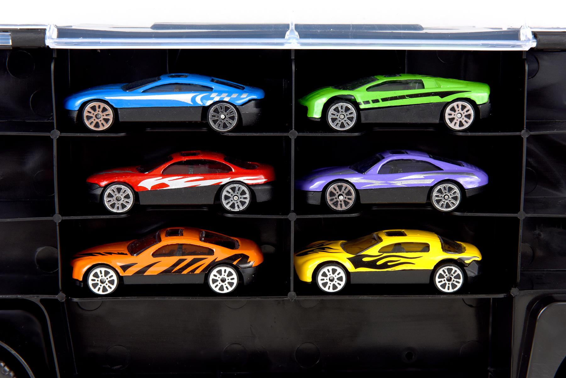 SOKA Transporter Truck Car Carrier Toy Set with 6 Die-Cast Cars