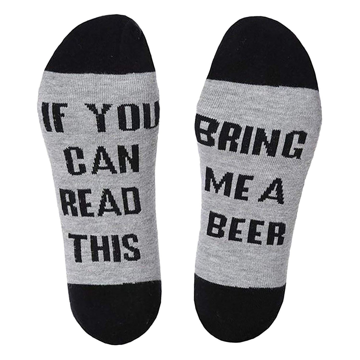 Vinsani Bring Me A Beer Slogan Calf Socks, Unisex, UK 4-10, Machine Washable