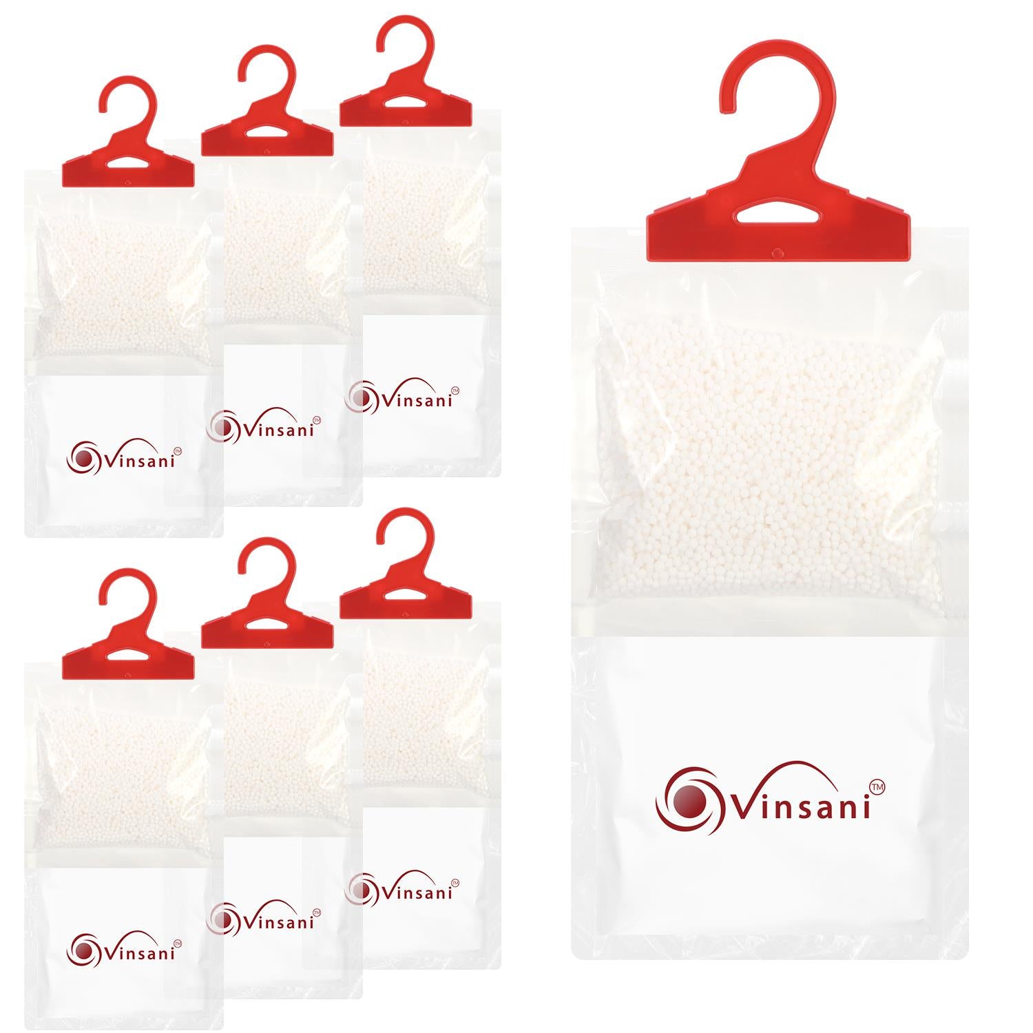 Vinsani 6 Pack Hanging Wardrobe Dehumidifier Bags