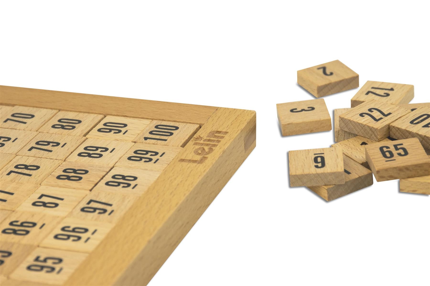 LELIN Wooden Hundred Board Counting Toy with 100-Grid Board, Control Board, Number Squares and Storage Bag