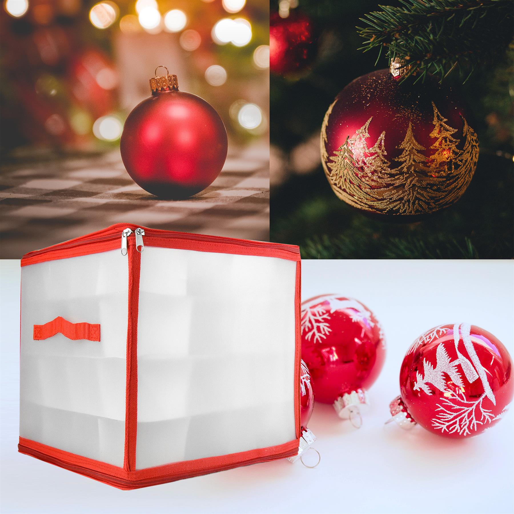 Vinsani 64 Bauble Christmas Decoration Storage Box