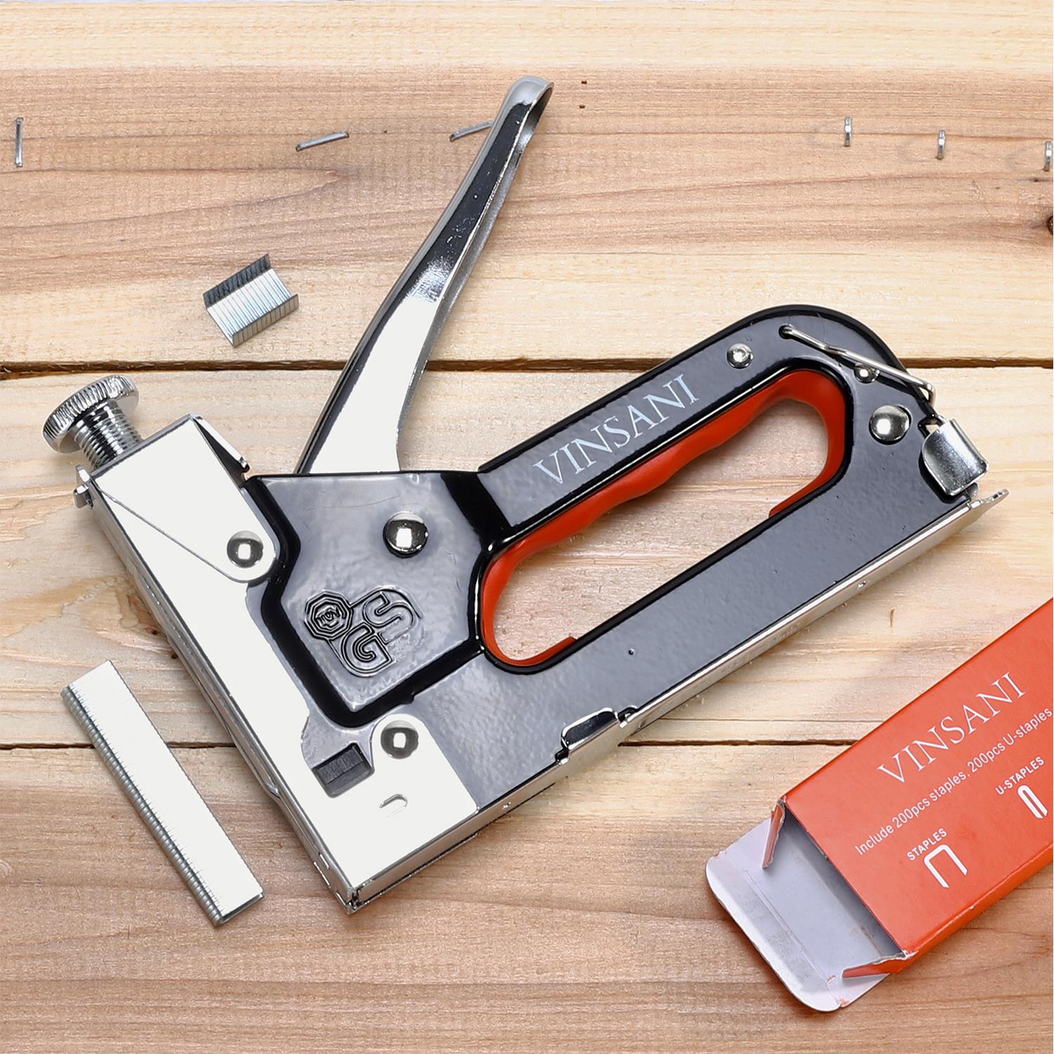 Vinsani Heavy Duty Adjustable Staple Gun Industrial Grade