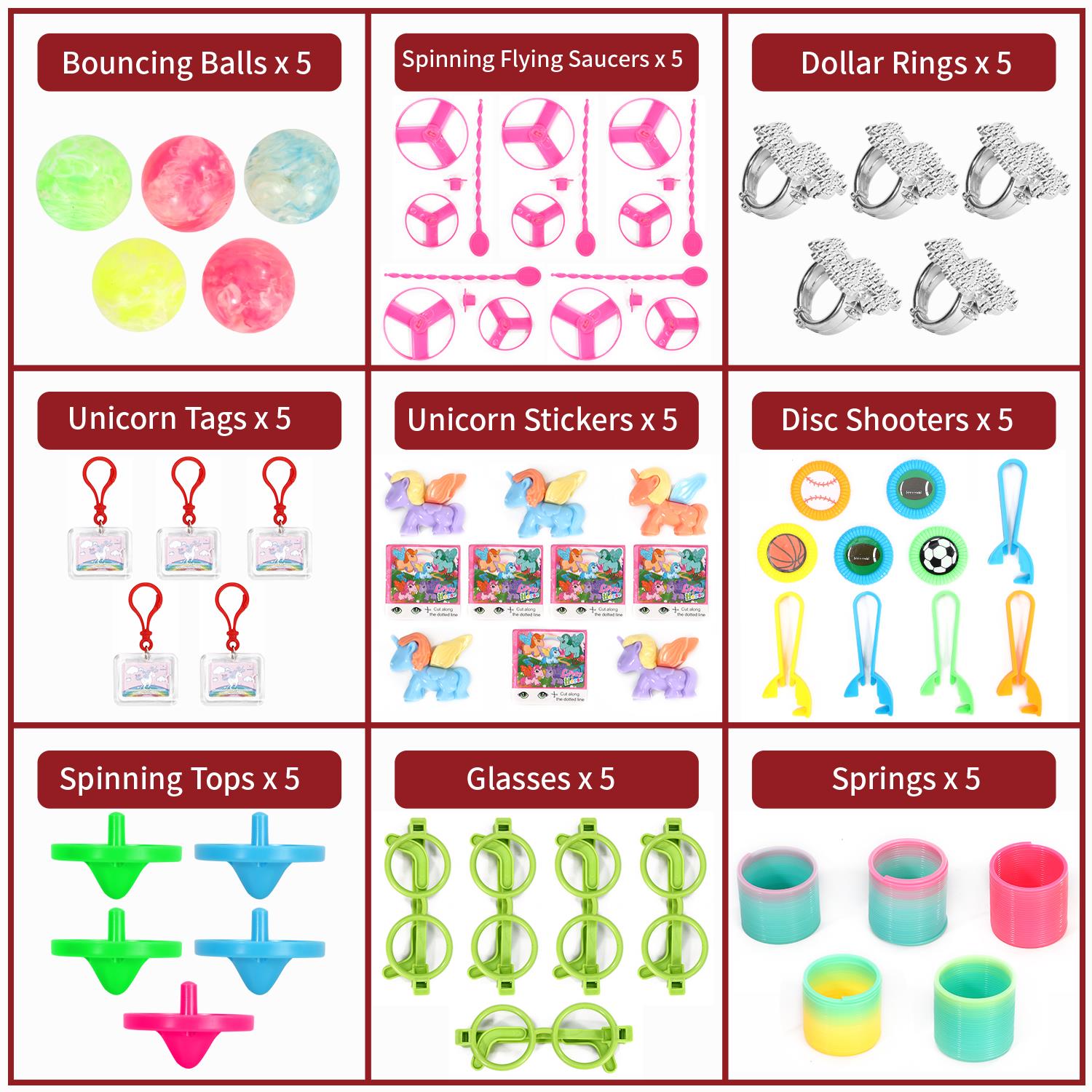 SOKA 120-Piece Kids Party Favor Pack, 24 Unique Designs