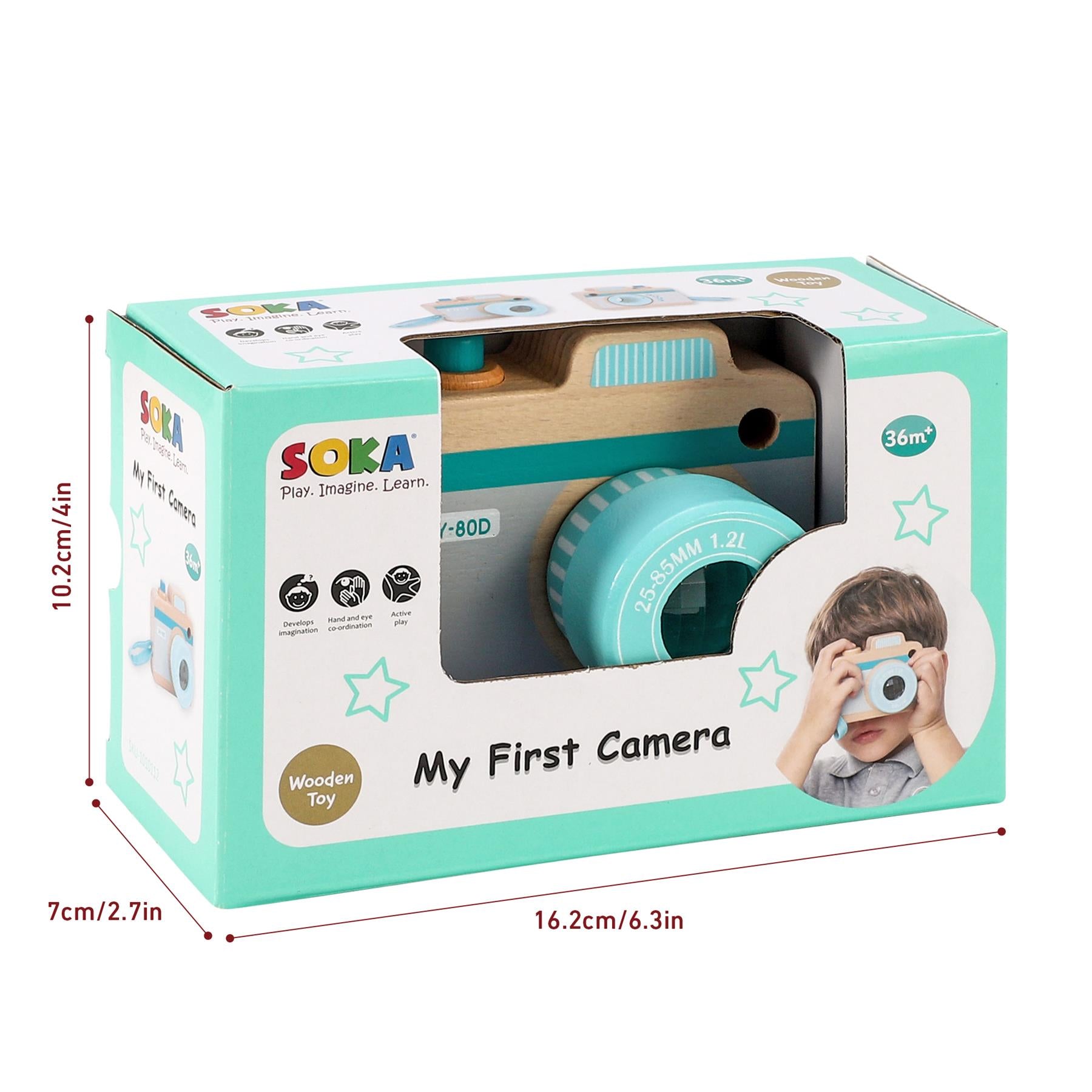 SOKA My First Camera Wooden Kaleidoscope Camera Toy for Children
