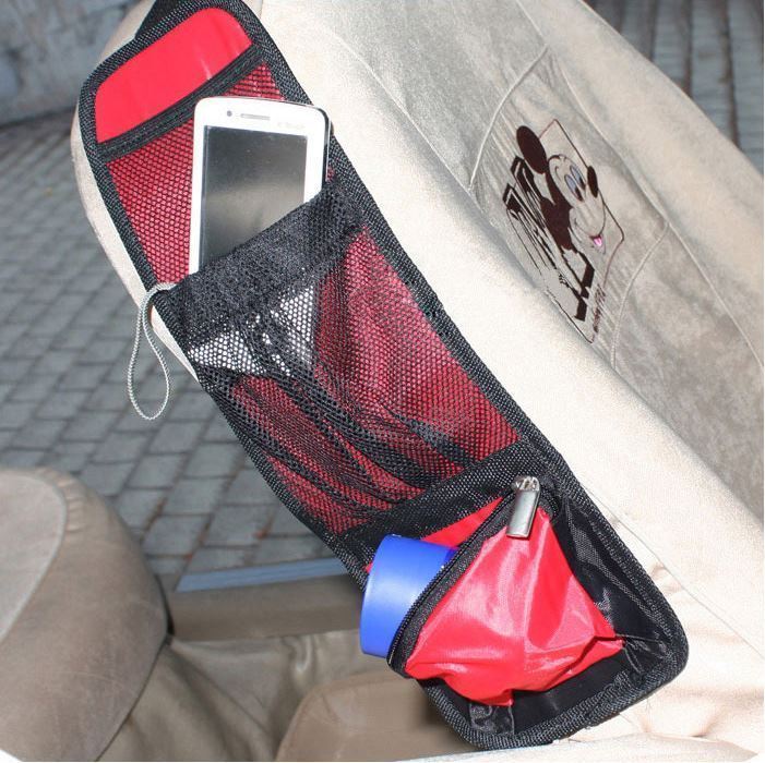 Vinsani Pack of 2 Car Multi Side Pocket Seat Storage Organiser Pouch with Mesh Pockets and Zip Pocket