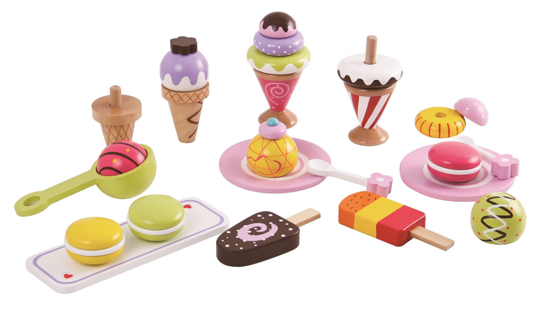 Lelin Ice Cream Pretend Play Toy Set with Plate