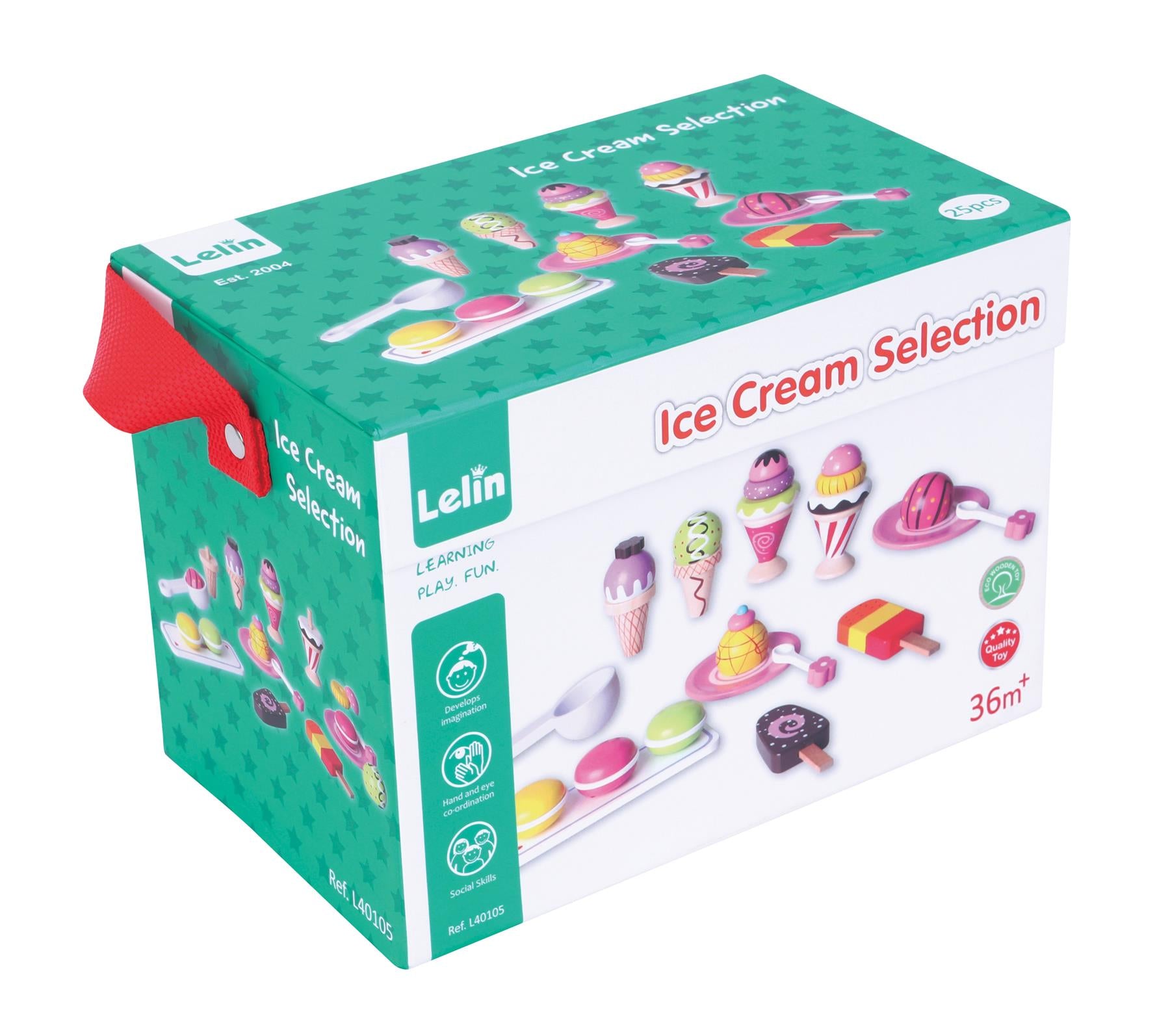 Lelin Ice Cream Pretend Play Toy Set with Plate
