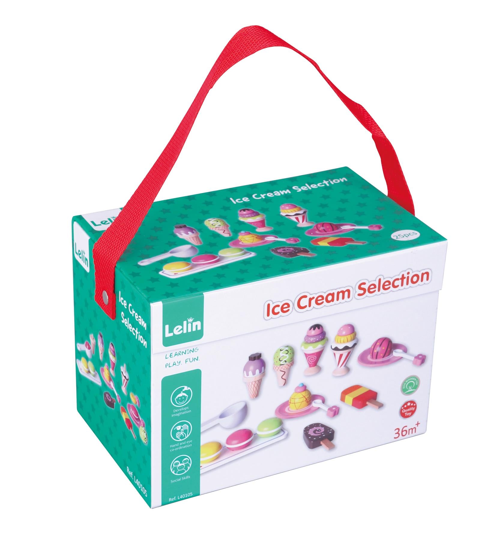 Lelin Ice Cream Pretend Play Toy Set with Plate