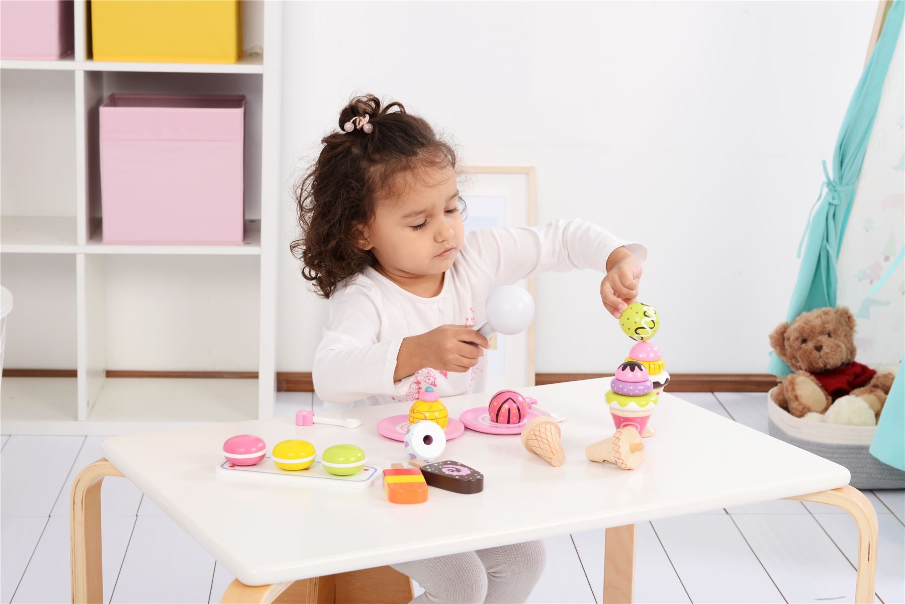 Lelin Ice Cream Pretend Play Toy Set with Plate